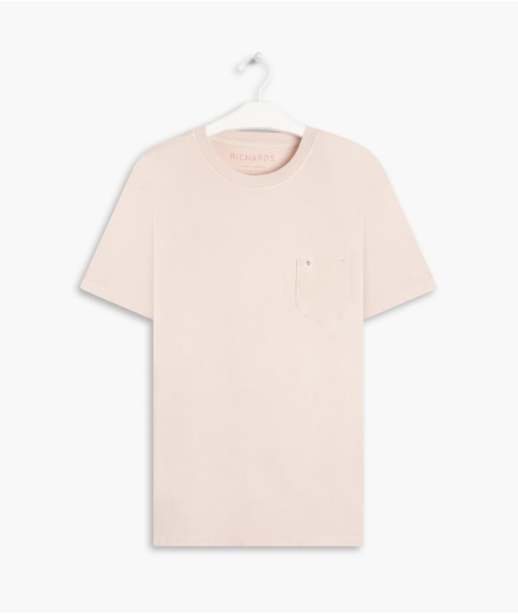 T-Shirt Mm Washed Com Bolso Rosa