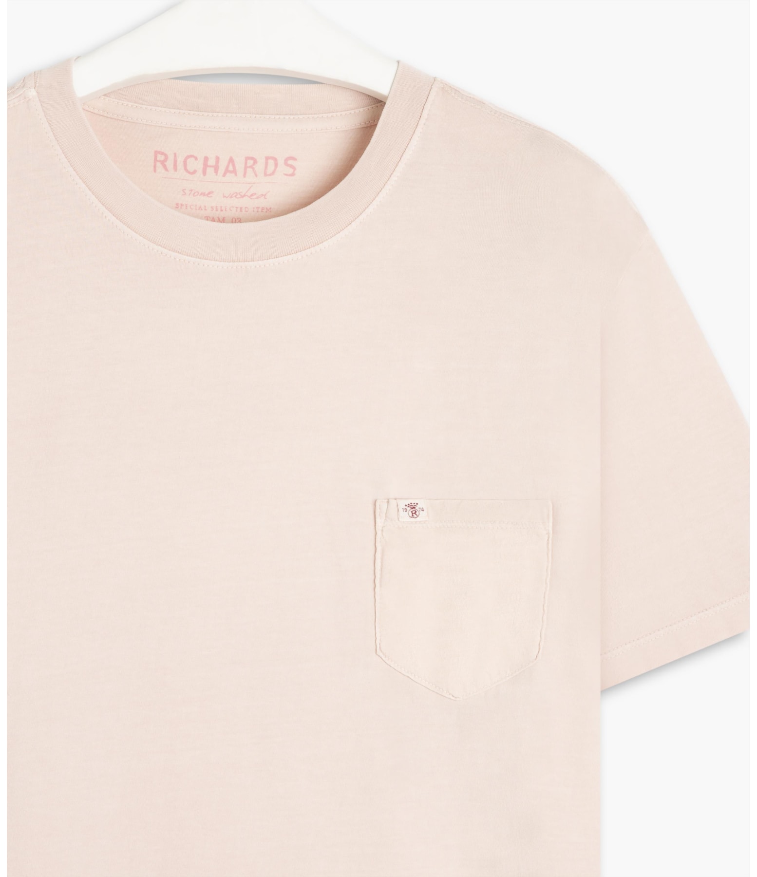 T-Shirt Mm Washed Com Bolso Rosa