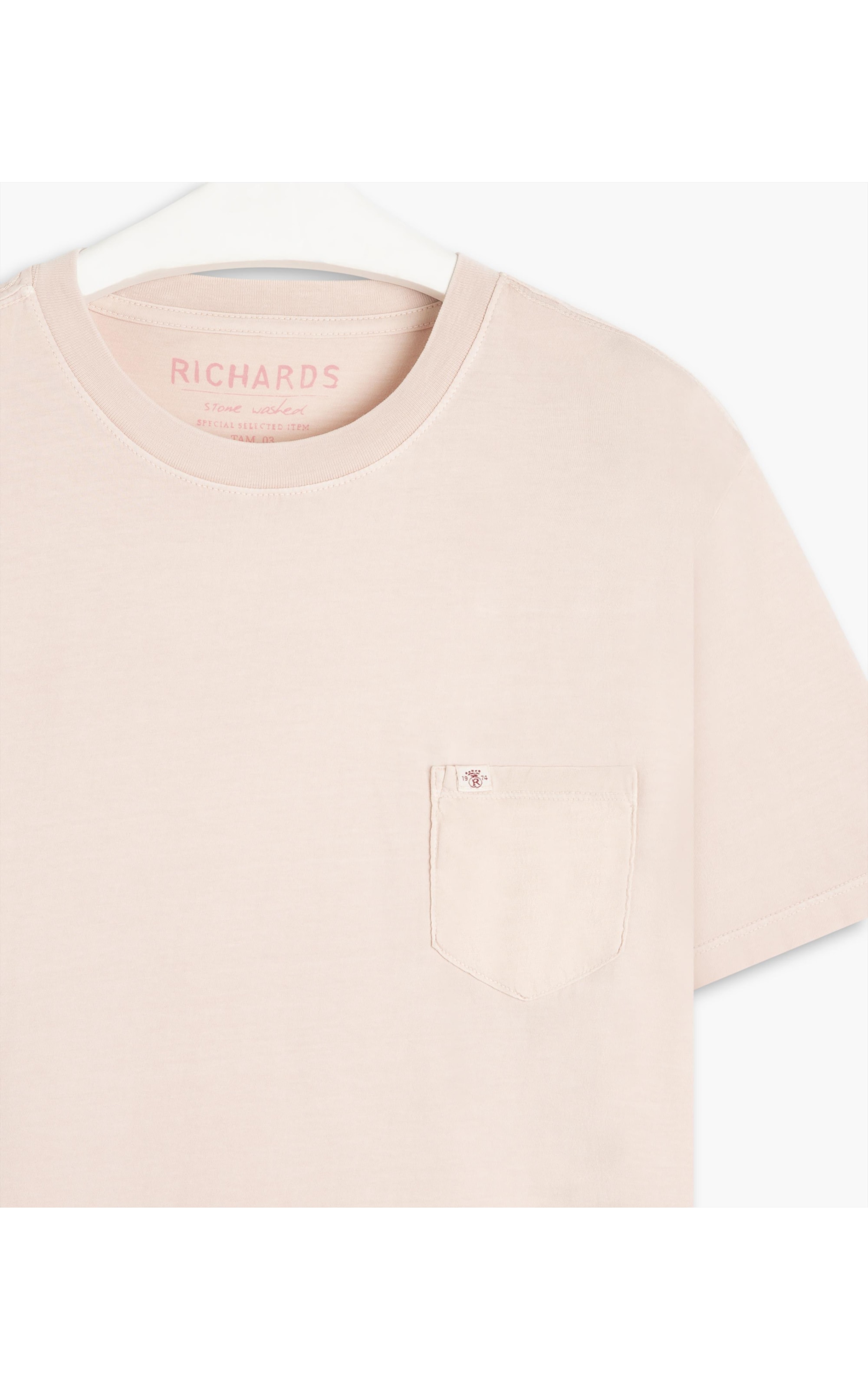 T-Shirt Mm Washed Com Bolso Rosa