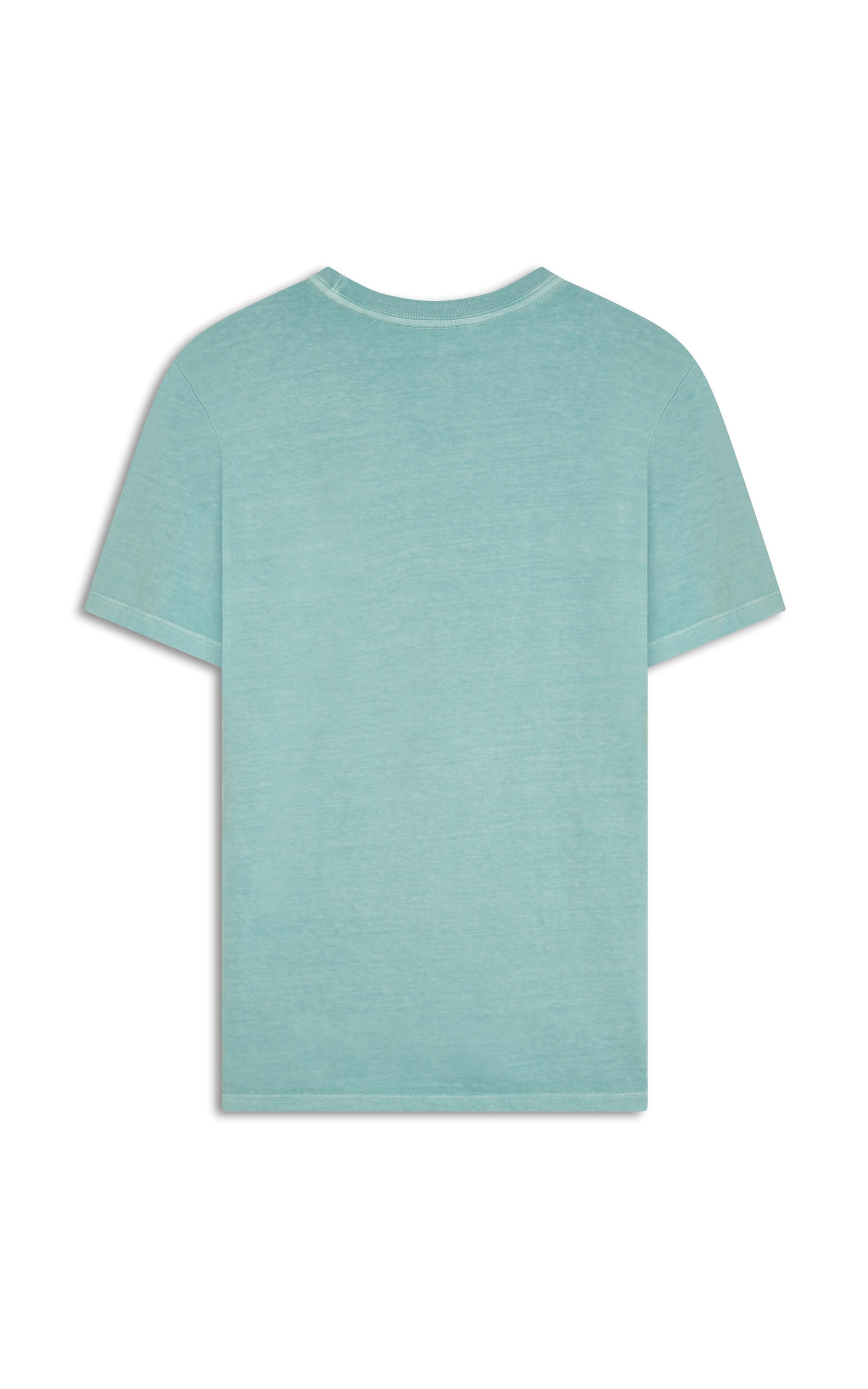 T-Shirt Mm Washed Com Bolso Turquesa