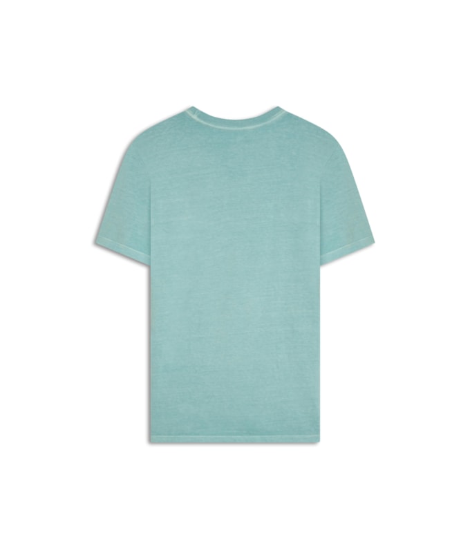 T-Shirt Mm Washed Com Bolso Turquesa
