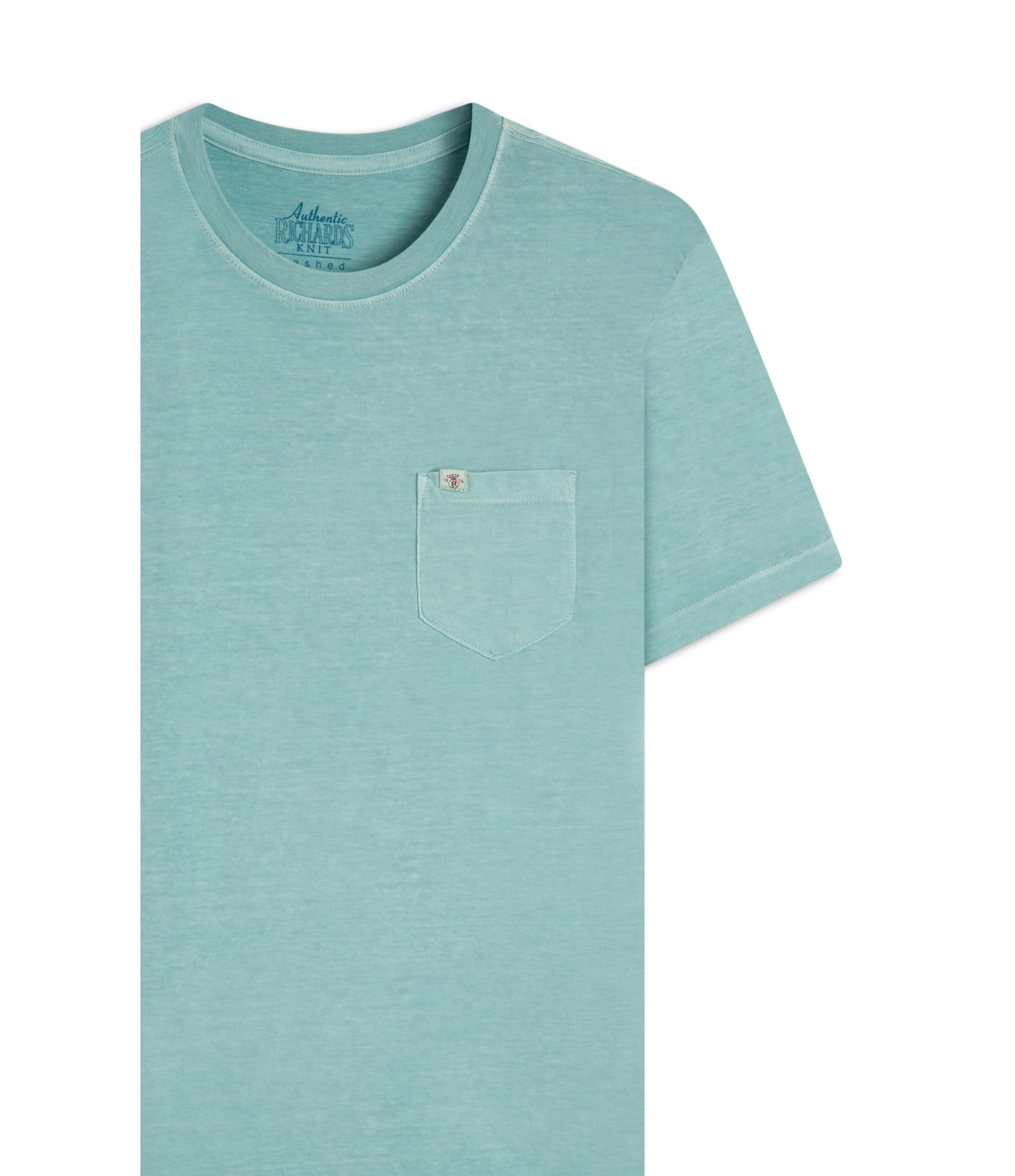 T-Shirt Mm Washed Com Bolso Turquesa