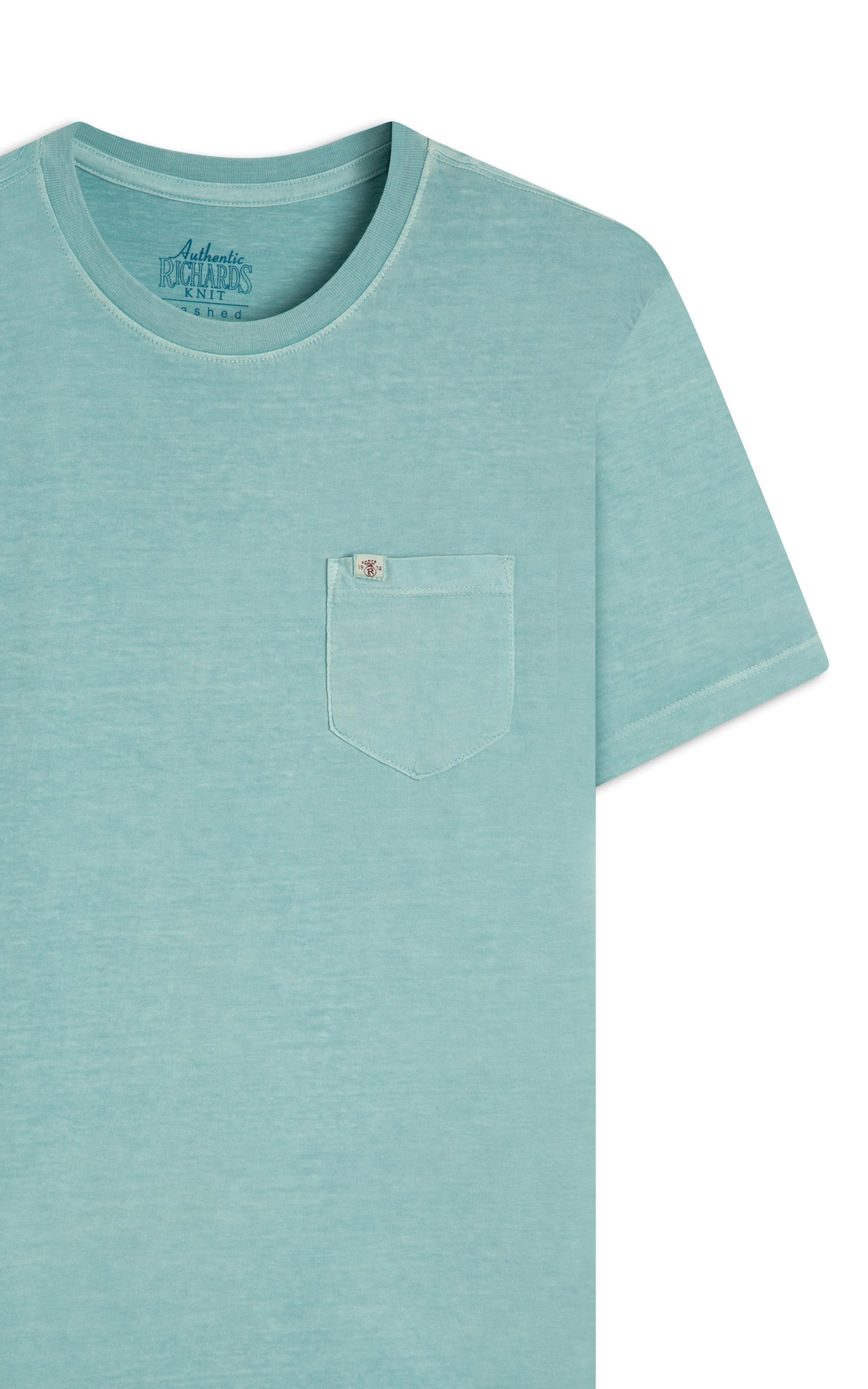 T-Shirt Mm Washed Com Bolso Turquesa