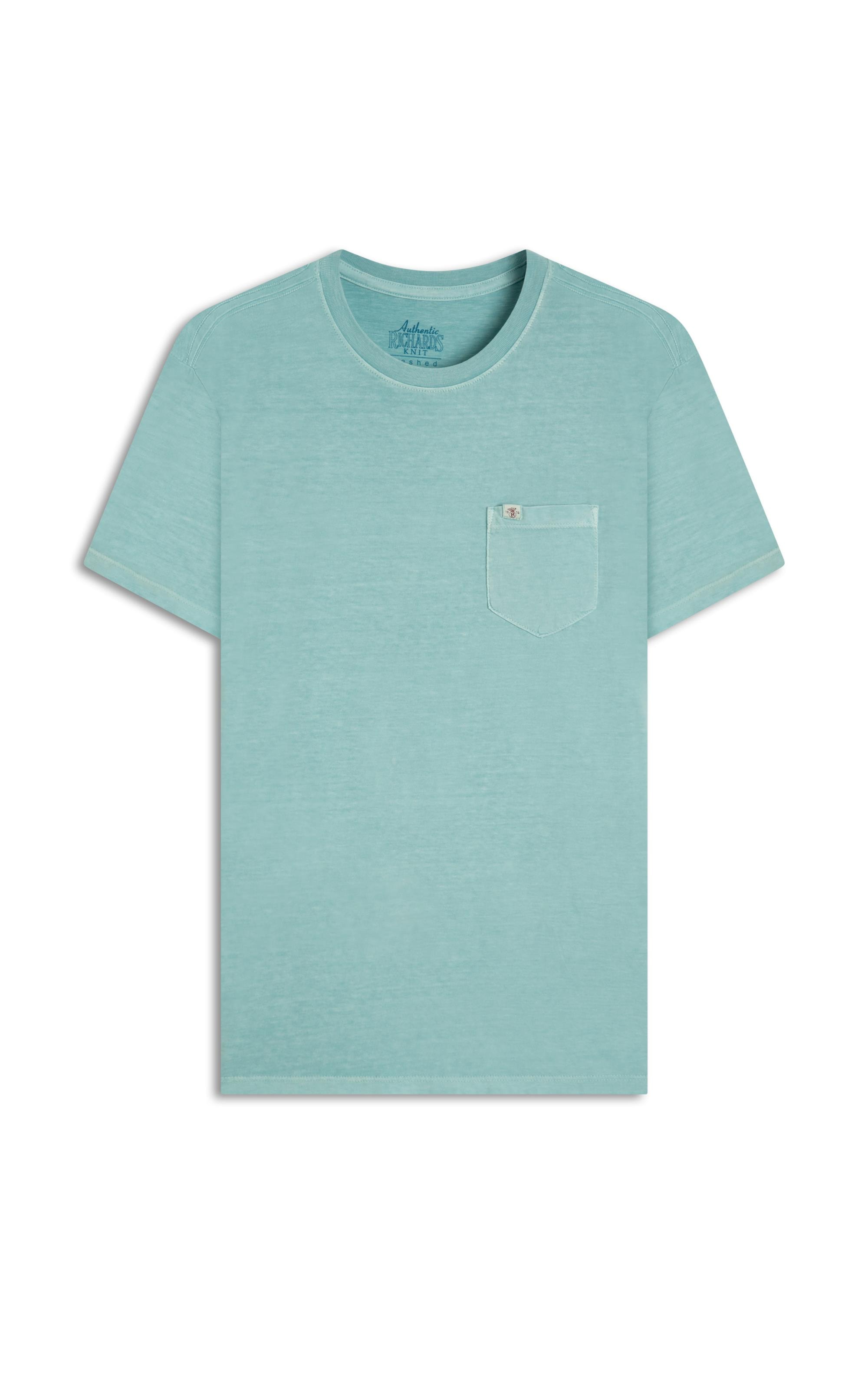 T-Shirt Mm Washed Com Bolso Turquesa