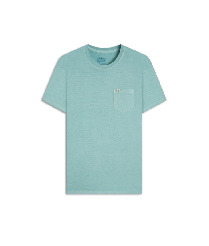 T-Shirt Mm Washed Com Bolso Turquesa