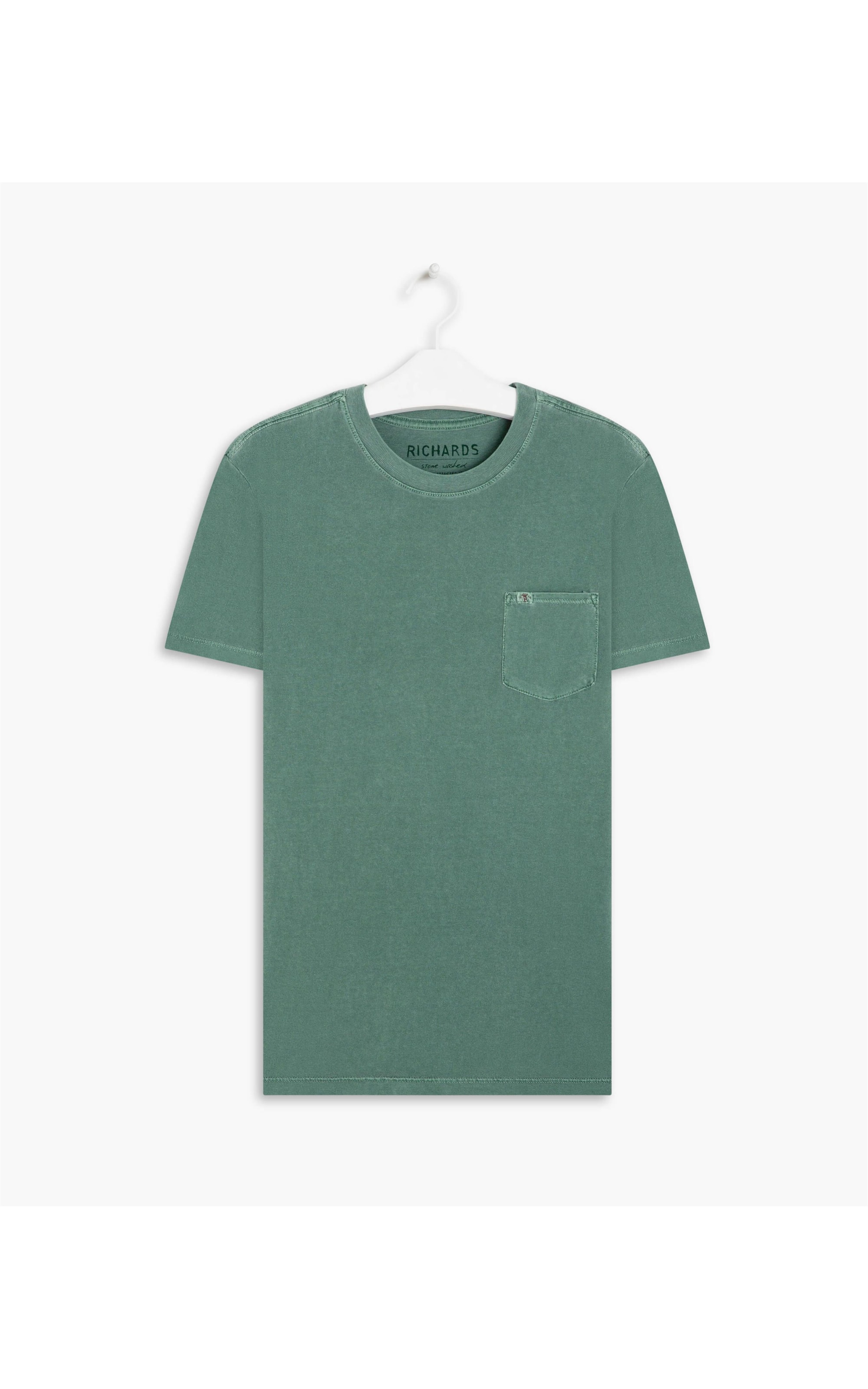 T-Shirt Mm Washed Com Bolso Verde Army