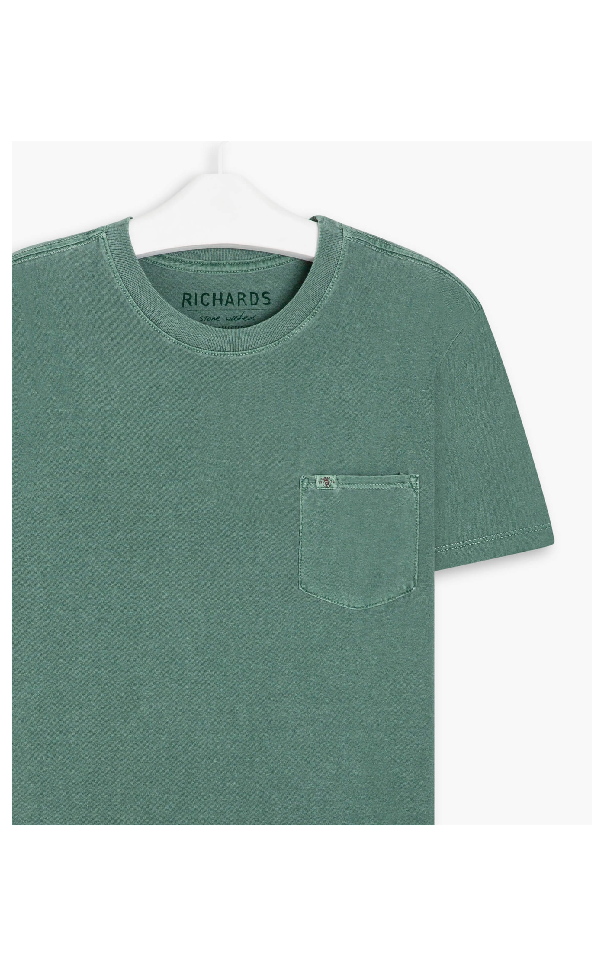 T-Shirt Mm Washed Com Bolso Verde Army