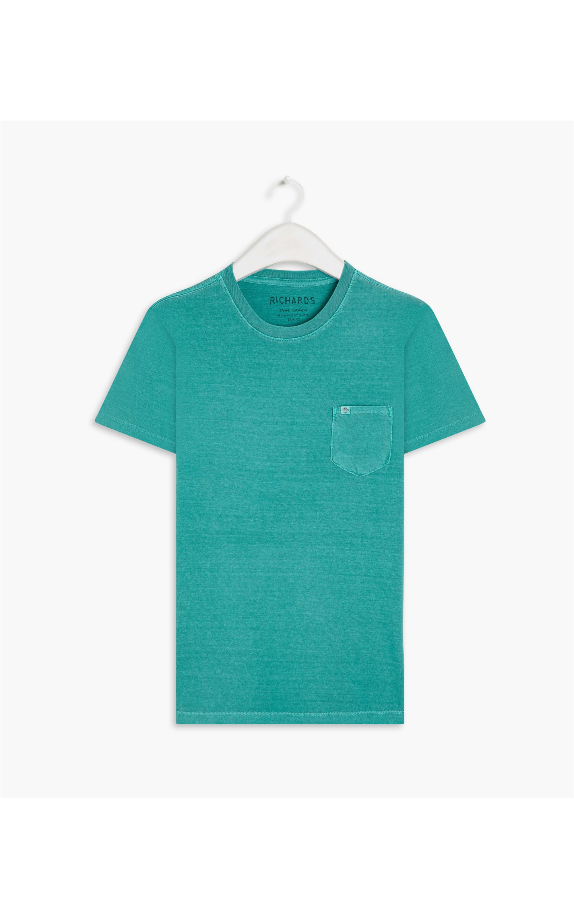 T-Shirt Mm Washed Com Bolso Verde Bandeira
