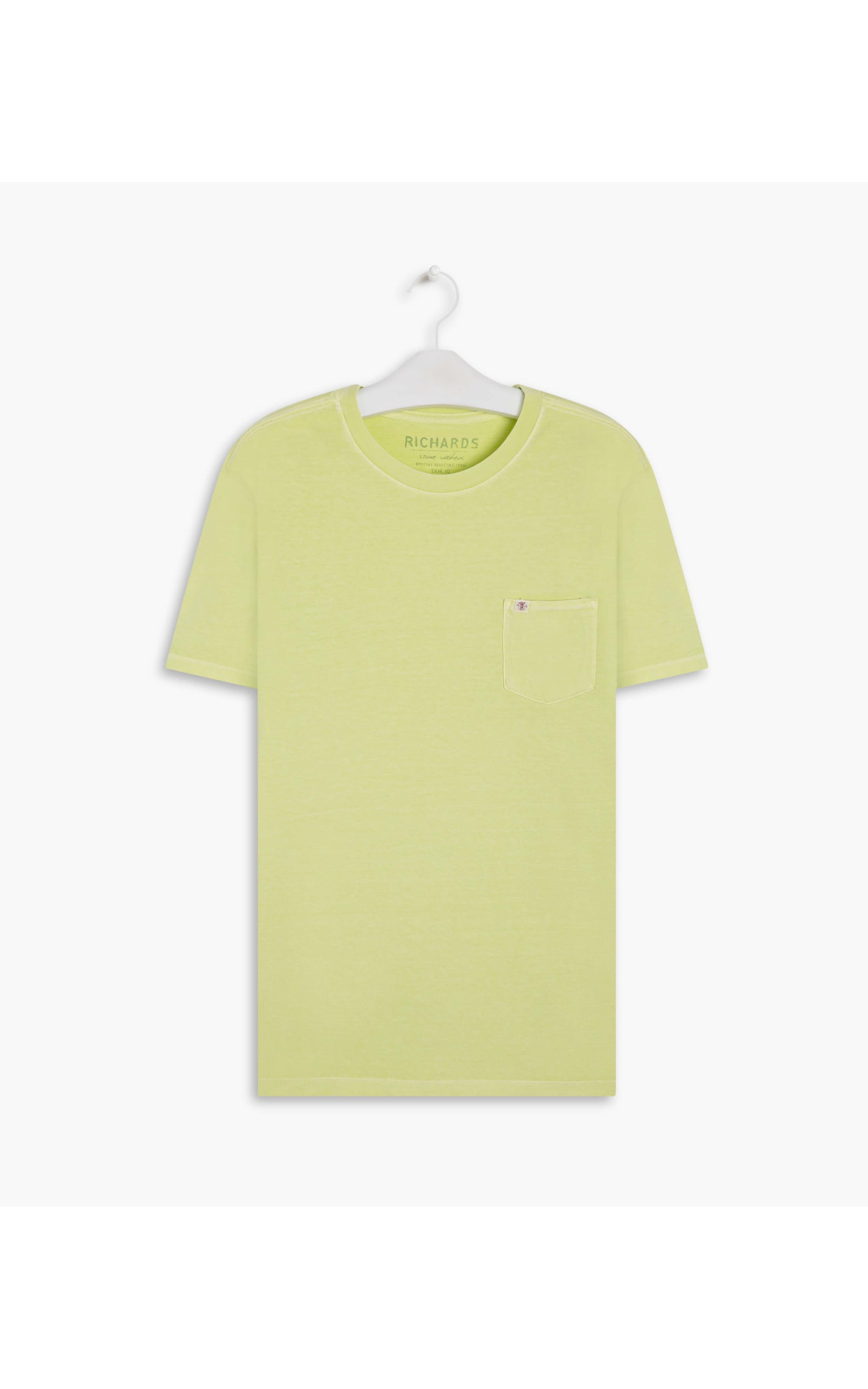 T-Shirt Mm Washed Com Bolso Verde Maca