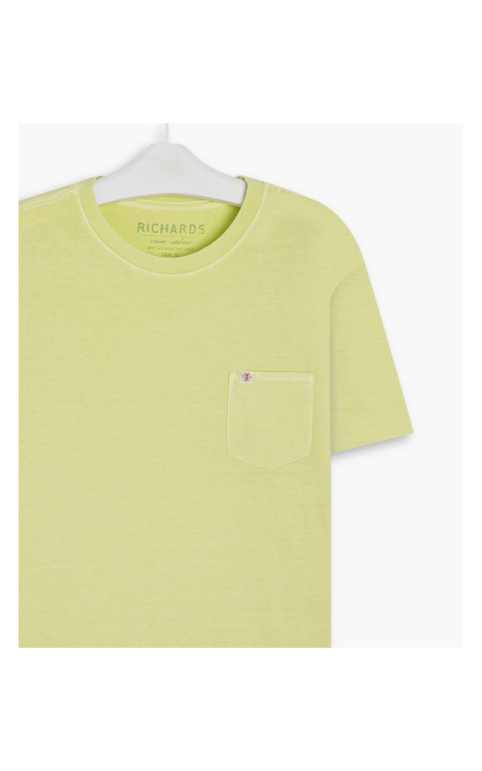 T-Shirt Mm Washed Com Bolso Verde Maca