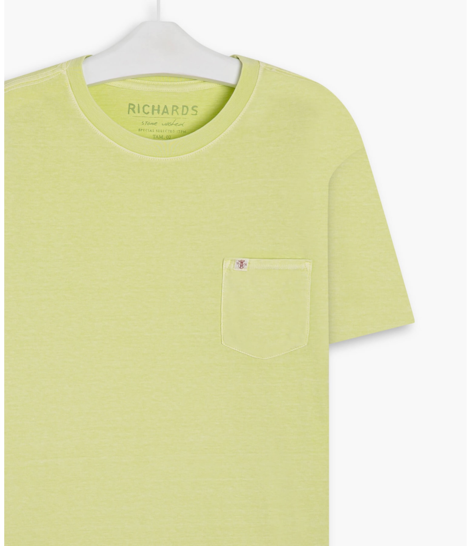 T-Shirt Mm Washed Com Bolso Verde Maca