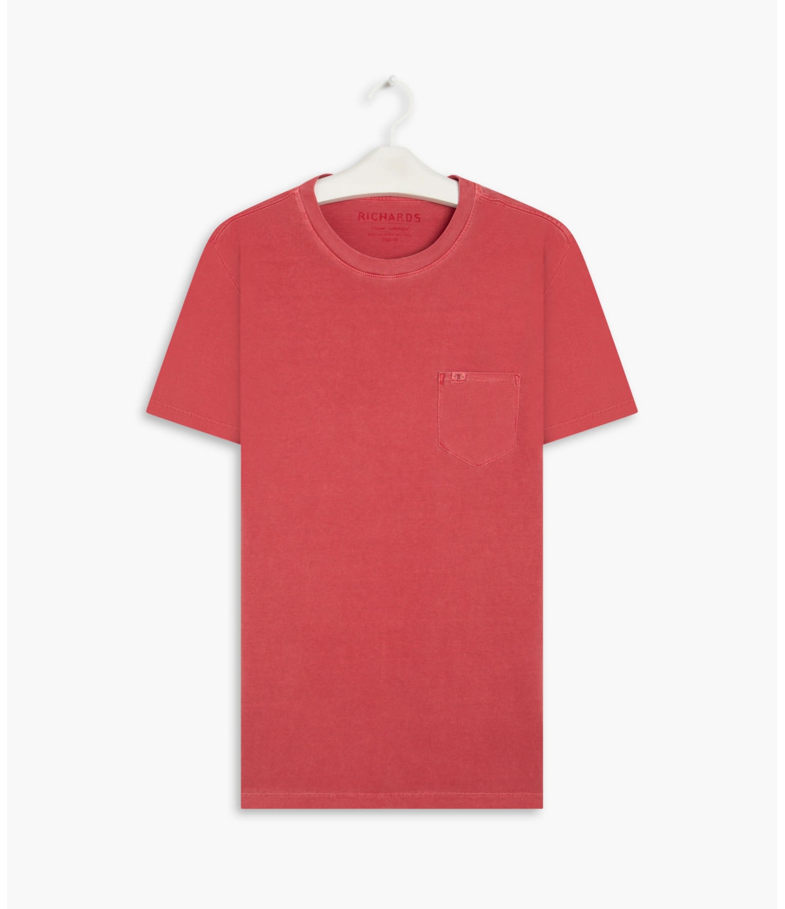 T-Shirt Mm Washed Com Bolso Vermelho