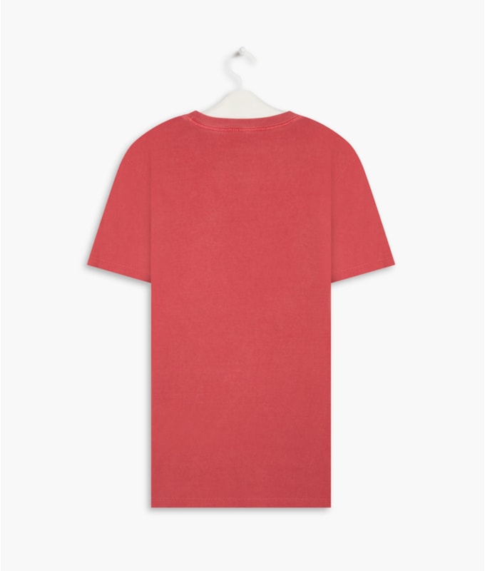 T-Shirt Mm Washed Com Bolso Vermelho