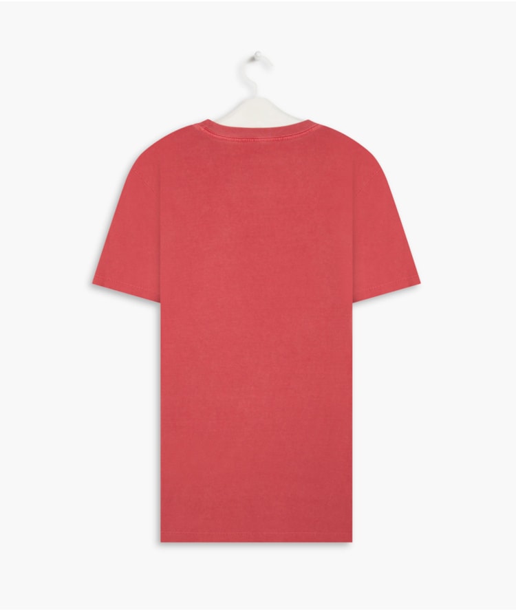 T-Shirt Mm Washed Com Bolso Vermelho
