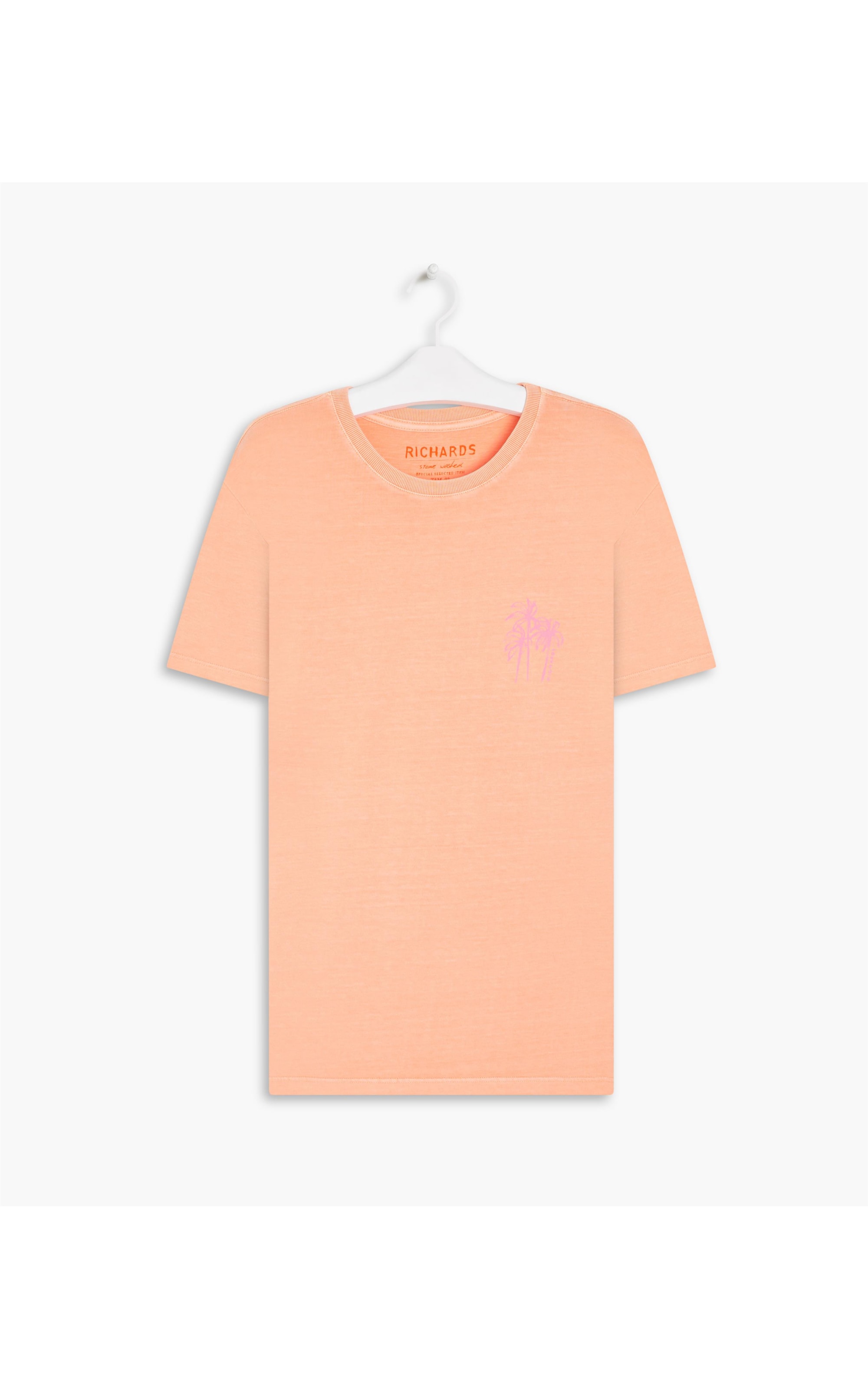 T-Shirt Mm Washed  Coqueiros Sketch Mc Laranja Fluor