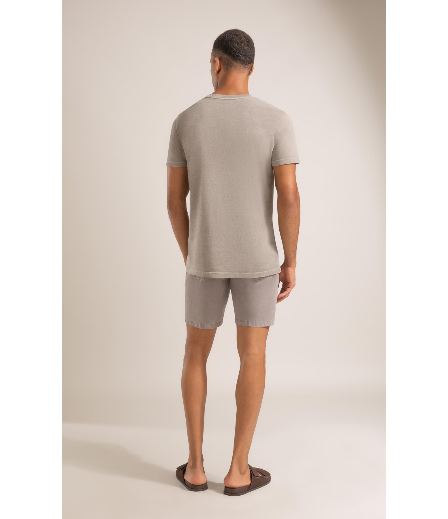T-Shirt Mm Washed Cortina Peito Castor
