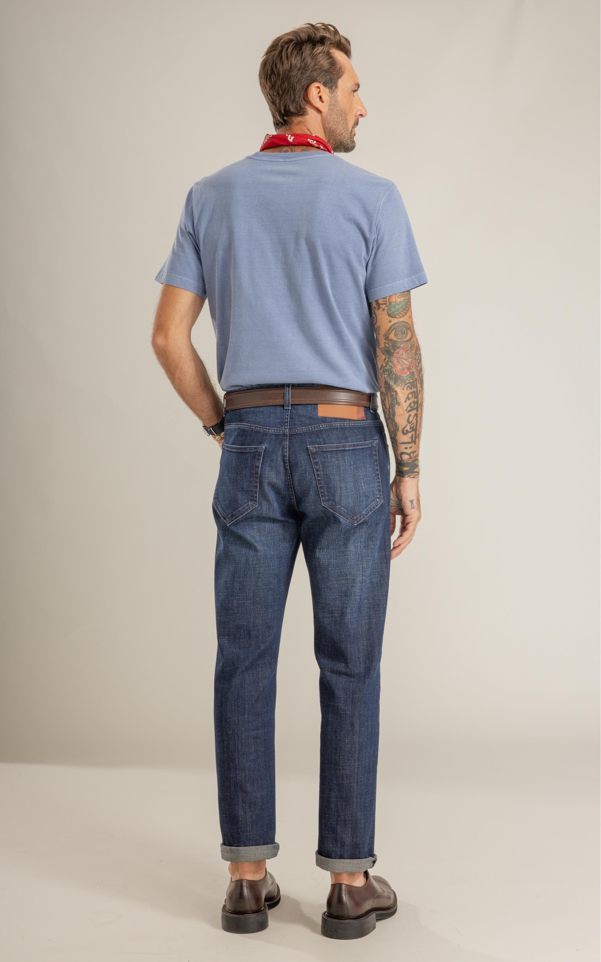 T-Shirt Mm Washed Cycling Peito Azul Pervante