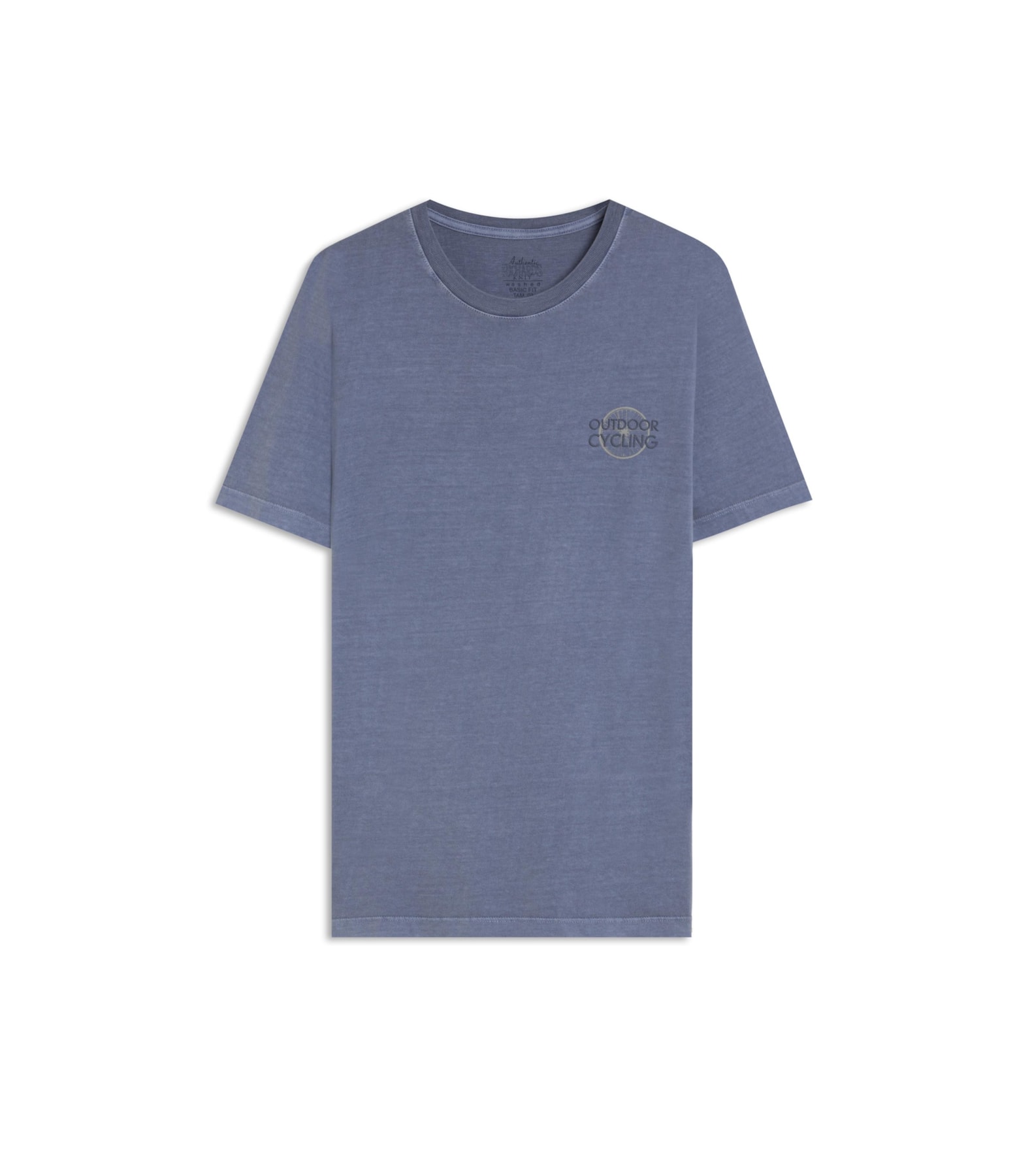 T-Shirt Mm Washed Cycling Peito Azul Pervante