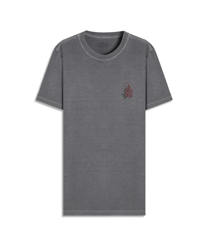 T-Shirt Mm Washed Fiore Peito Grafite