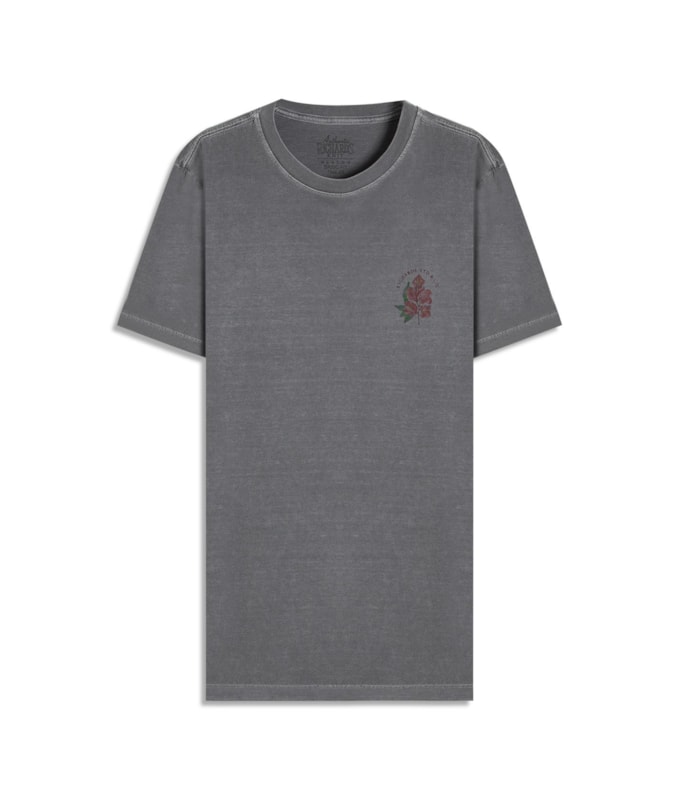 T-Shirt Mm Washed Fiore Peito Grafite
