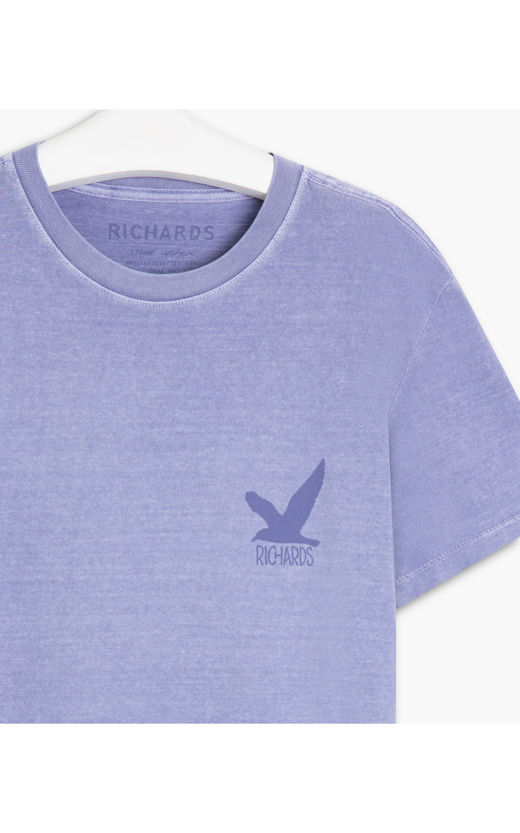 T-Shirt Mm Washed Gaivotas Azul Pervante