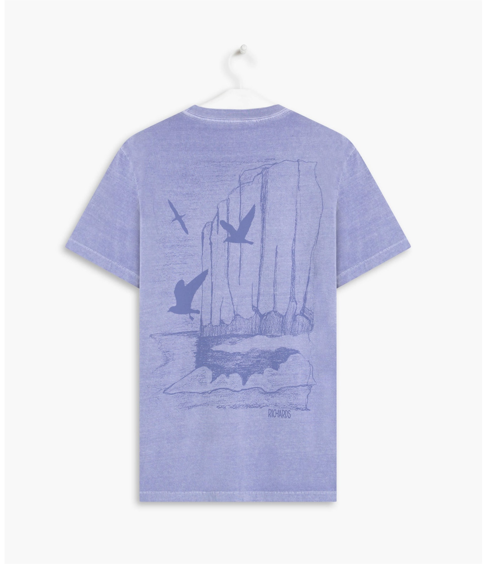 T-Shirt Mm Washed Gaivotas Azul Pervante