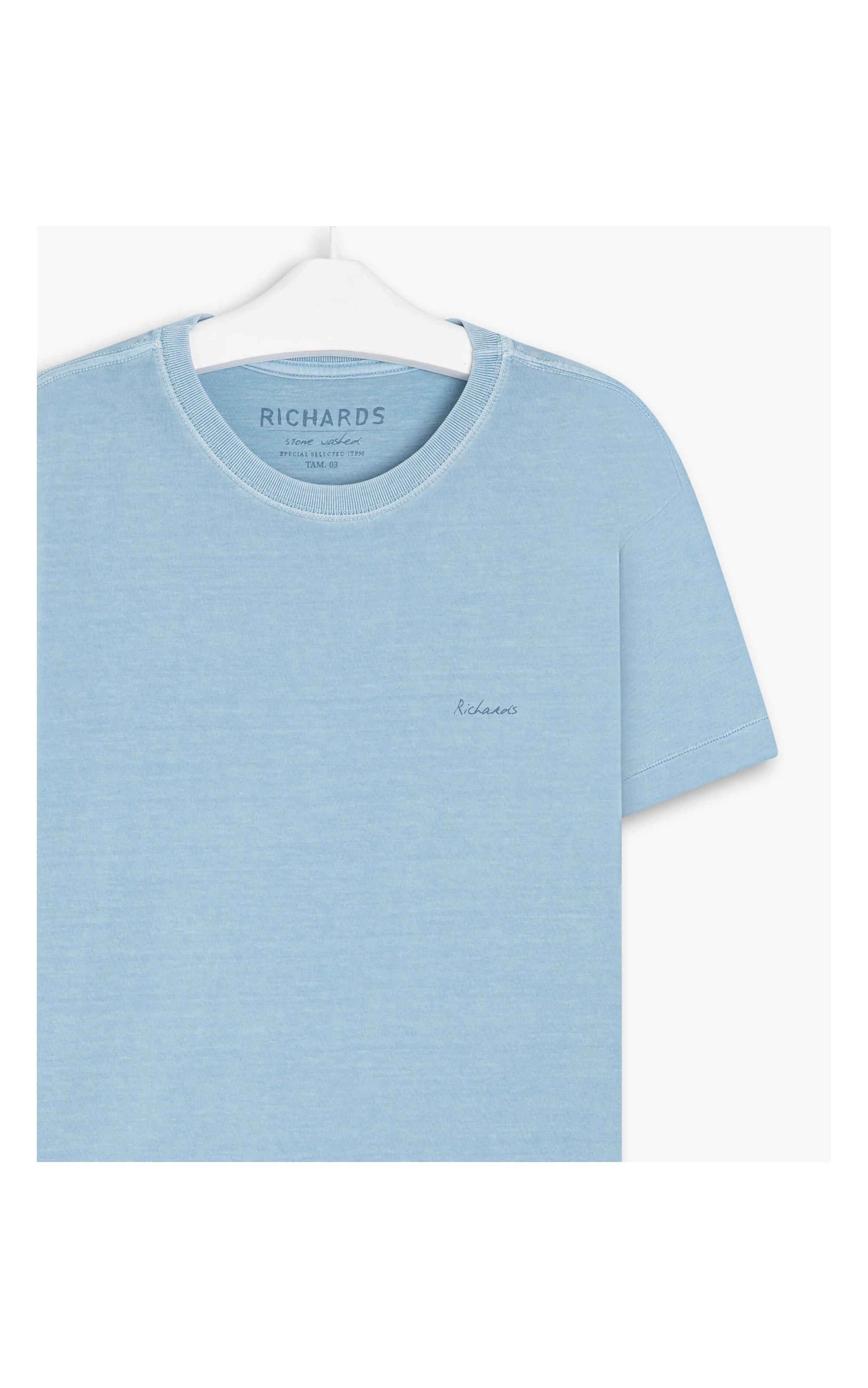T-Shirt Mm Washed La Chance Mc Azul Claro