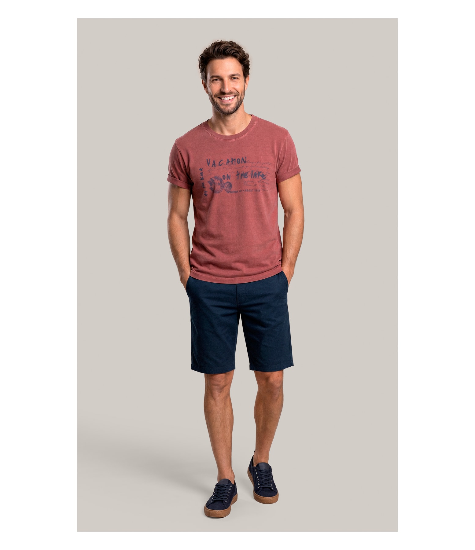 T-Shirt Mm Washed Little Getaway Frente Vinho
