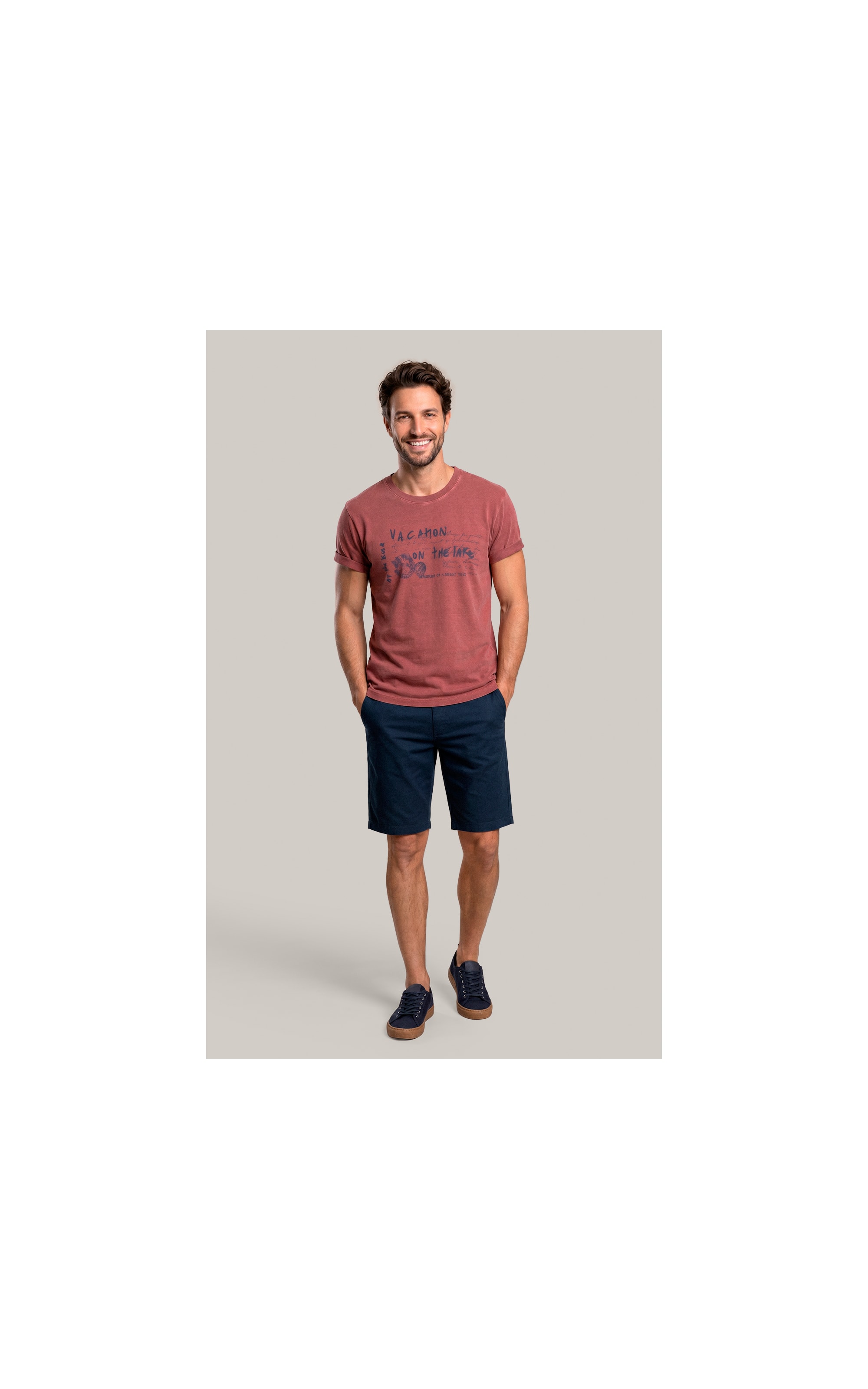 T-Shirt Mm Washed Little Getaway Frente Vinho