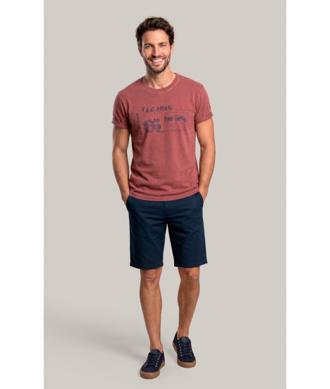 T-Shirt Mm Washed Little Getaway Frente Vinho