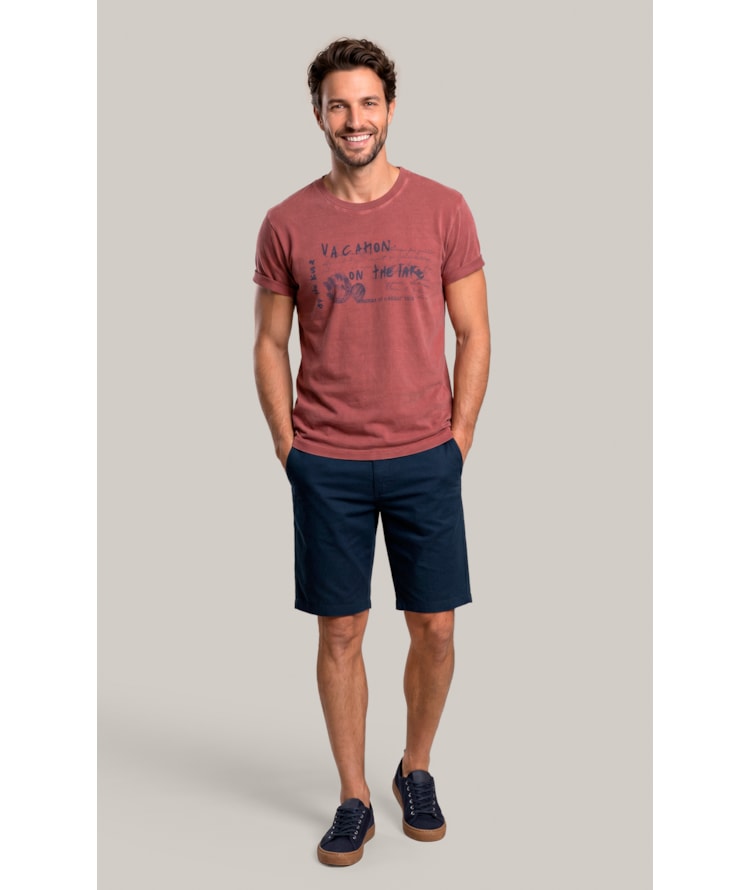 T-Shirt Mm Washed Little Getaway Frente Vinho
