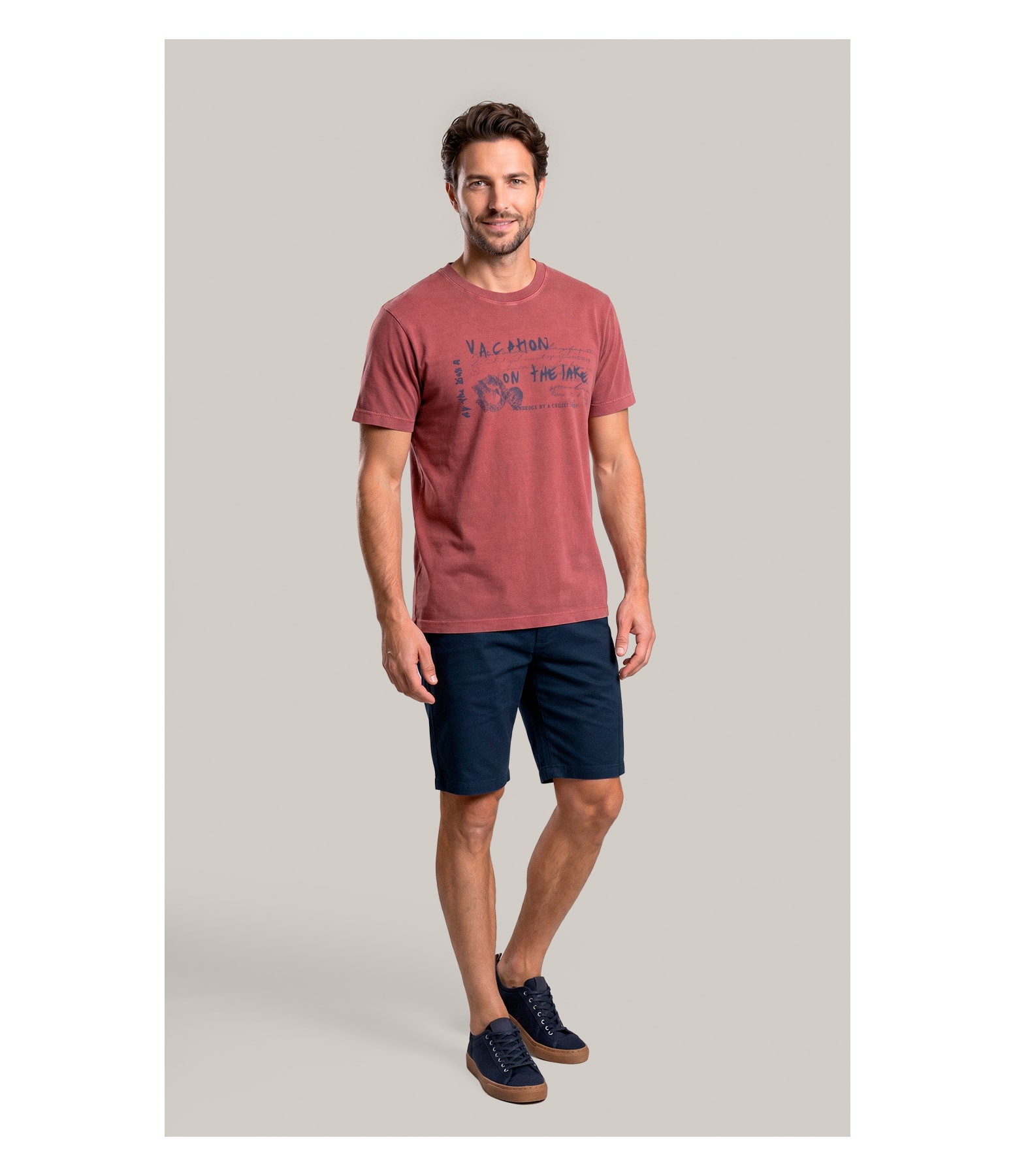T-Shirt Mm Washed Little Getaway Frente Vinho