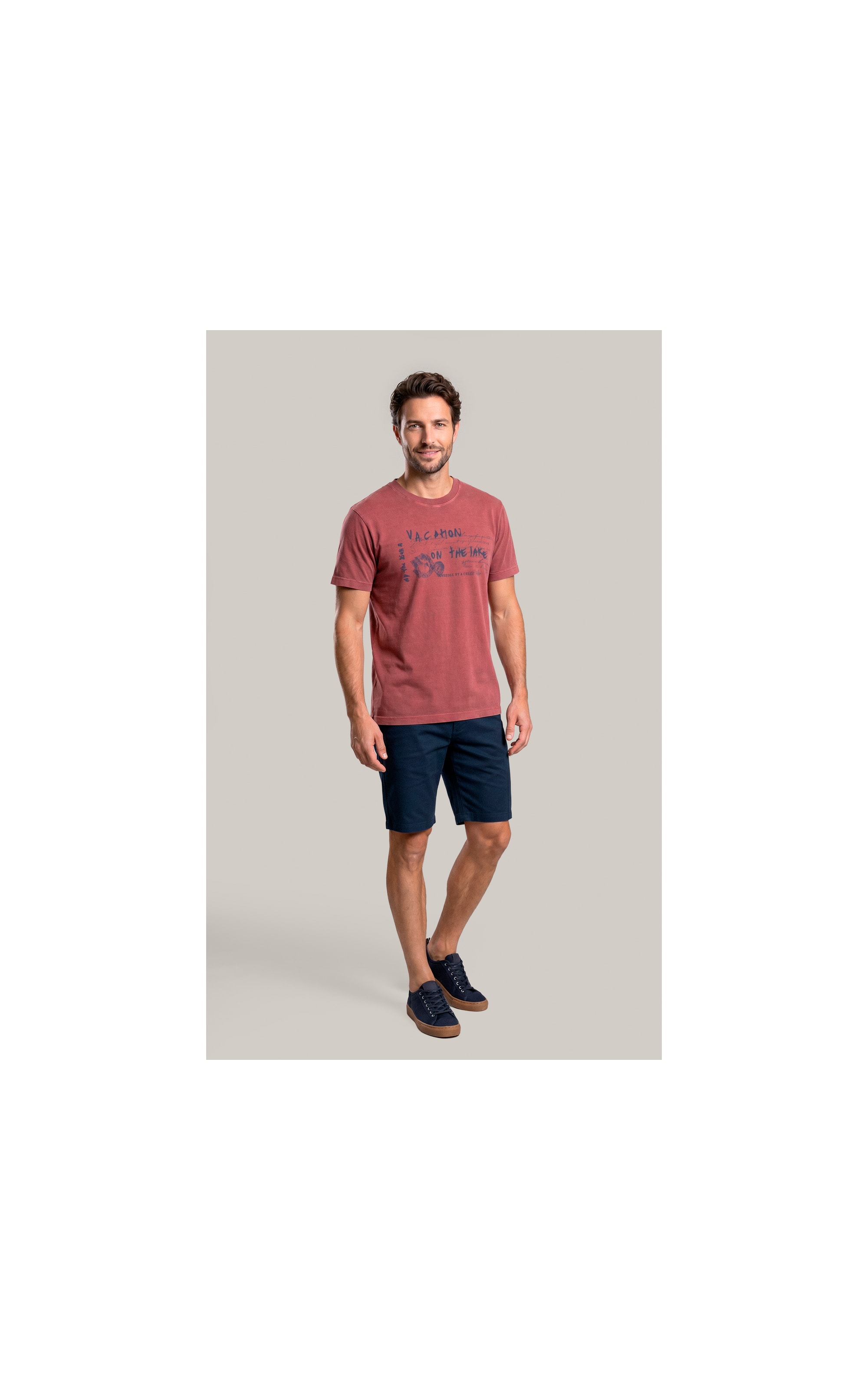 T-Shirt Mm Washed Little Getaway Frente Vinho