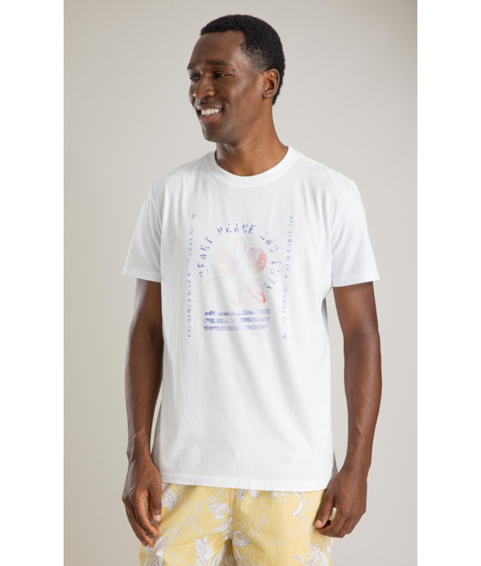 T-Shirt Mm Washed Little House Bf Branco