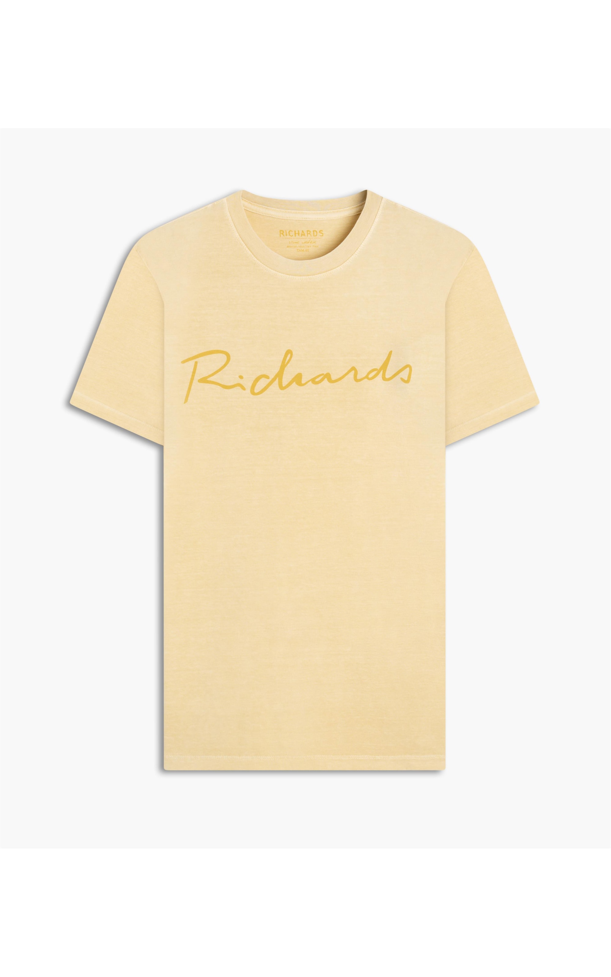 T-Shirt Mm Washed Manuscrito Amarelo