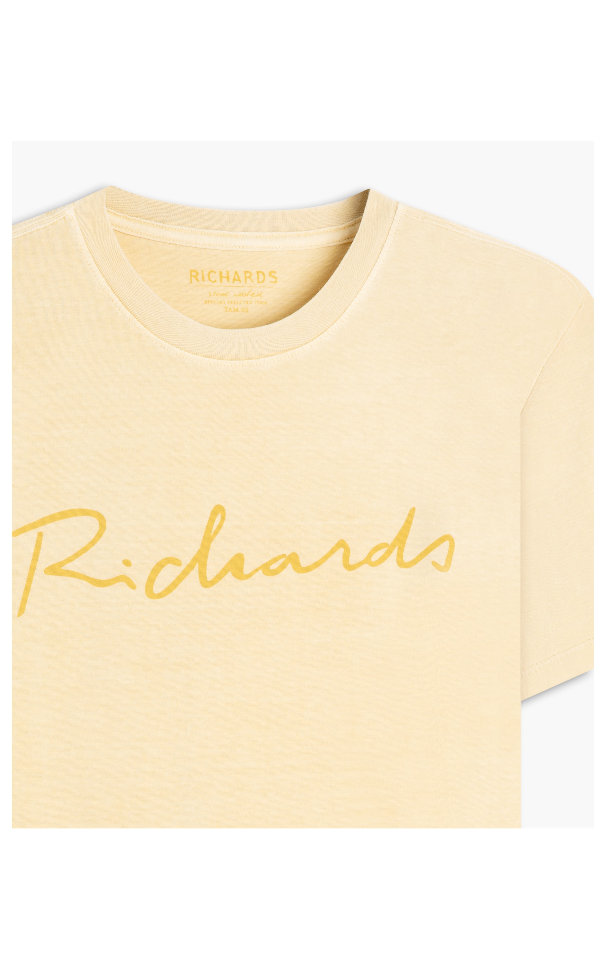 T-Shirt Mm Washed Manuscrito Amarelo