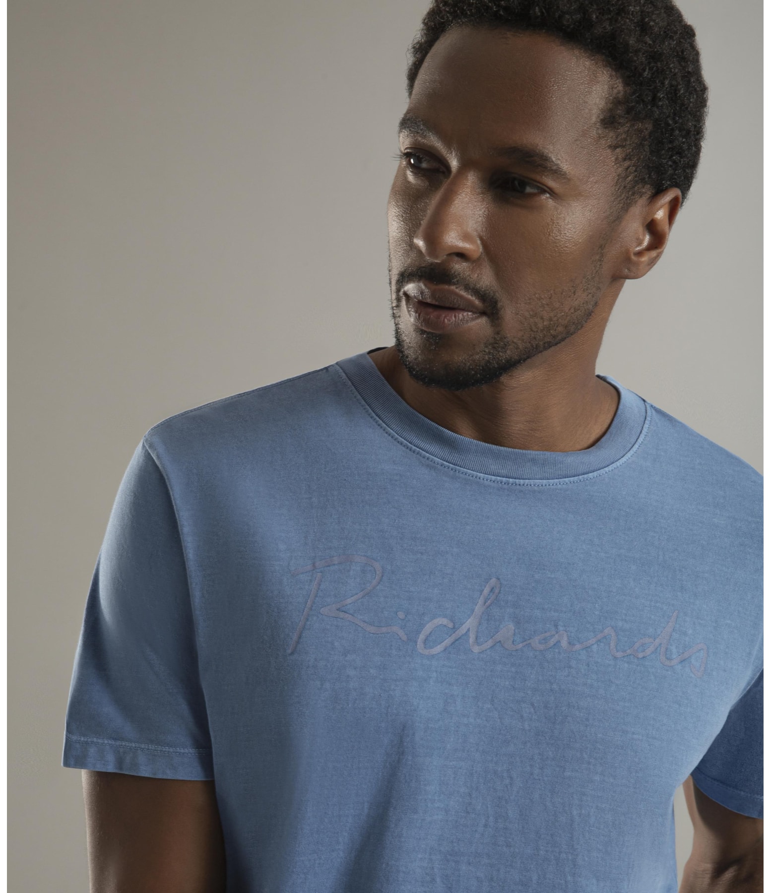 T-Shirt Mm Washed Manuscrito Azul Bic