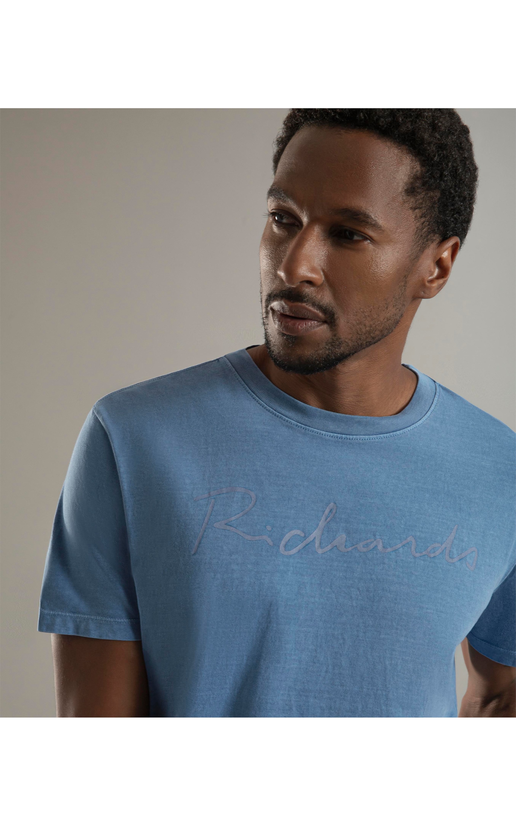 T-Shirt Mm Washed Manuscrito Azul Bic