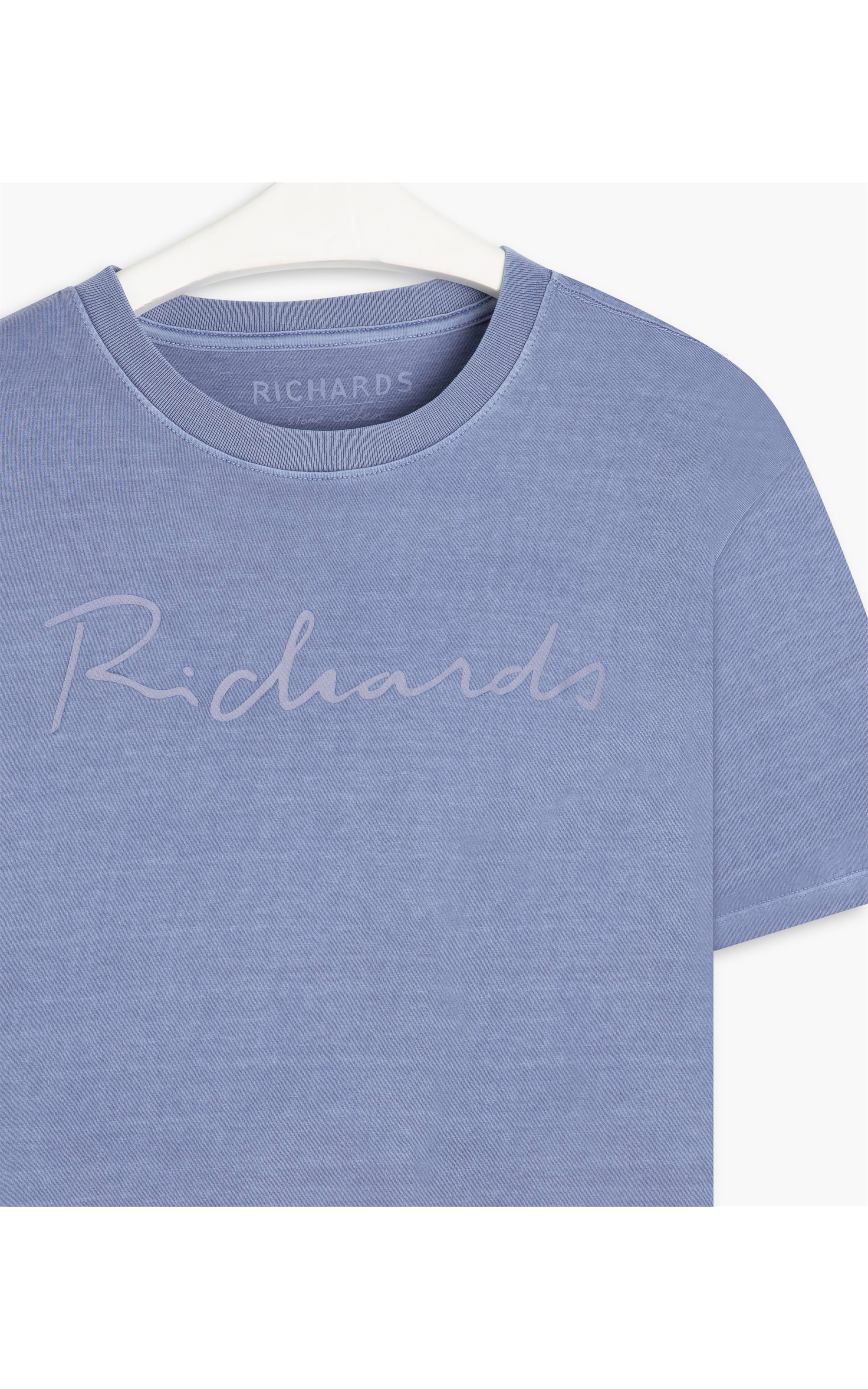 T-Shirt Mm Washed Manuscrito Azul Bic