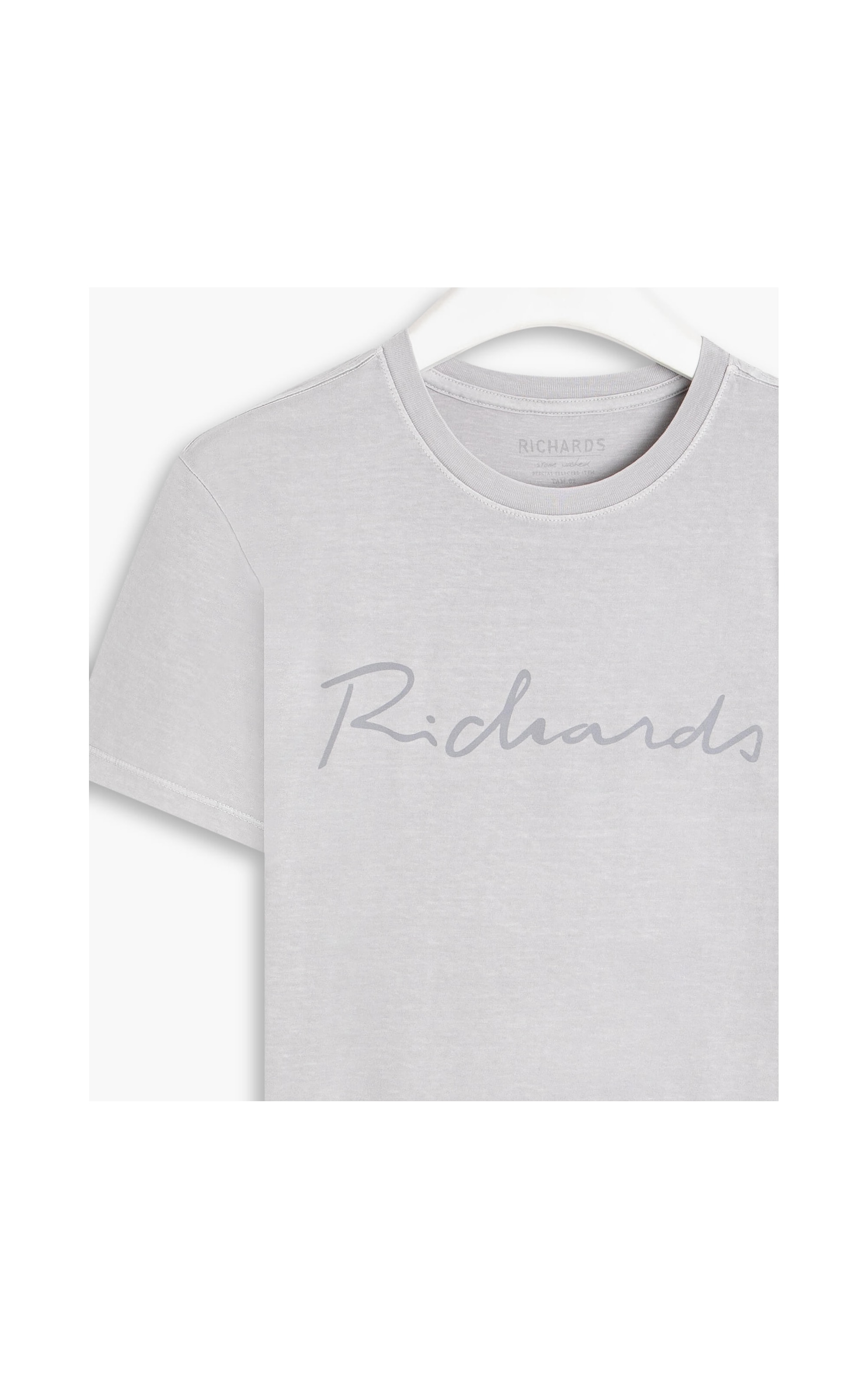 T-Shirt Mm Washed Manuscrito Prata