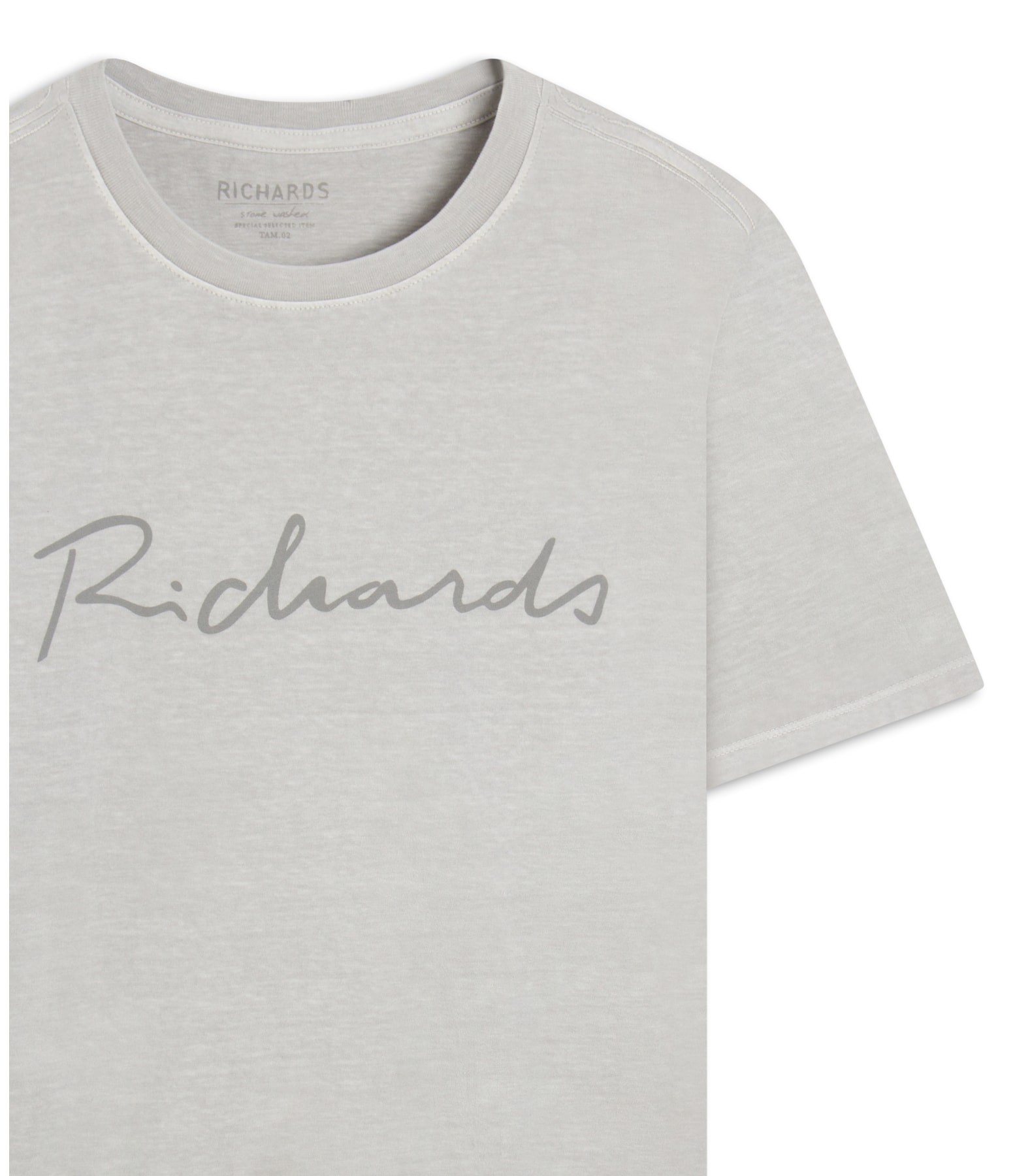 T-Shirt Mm Washed Manuscrito Prata