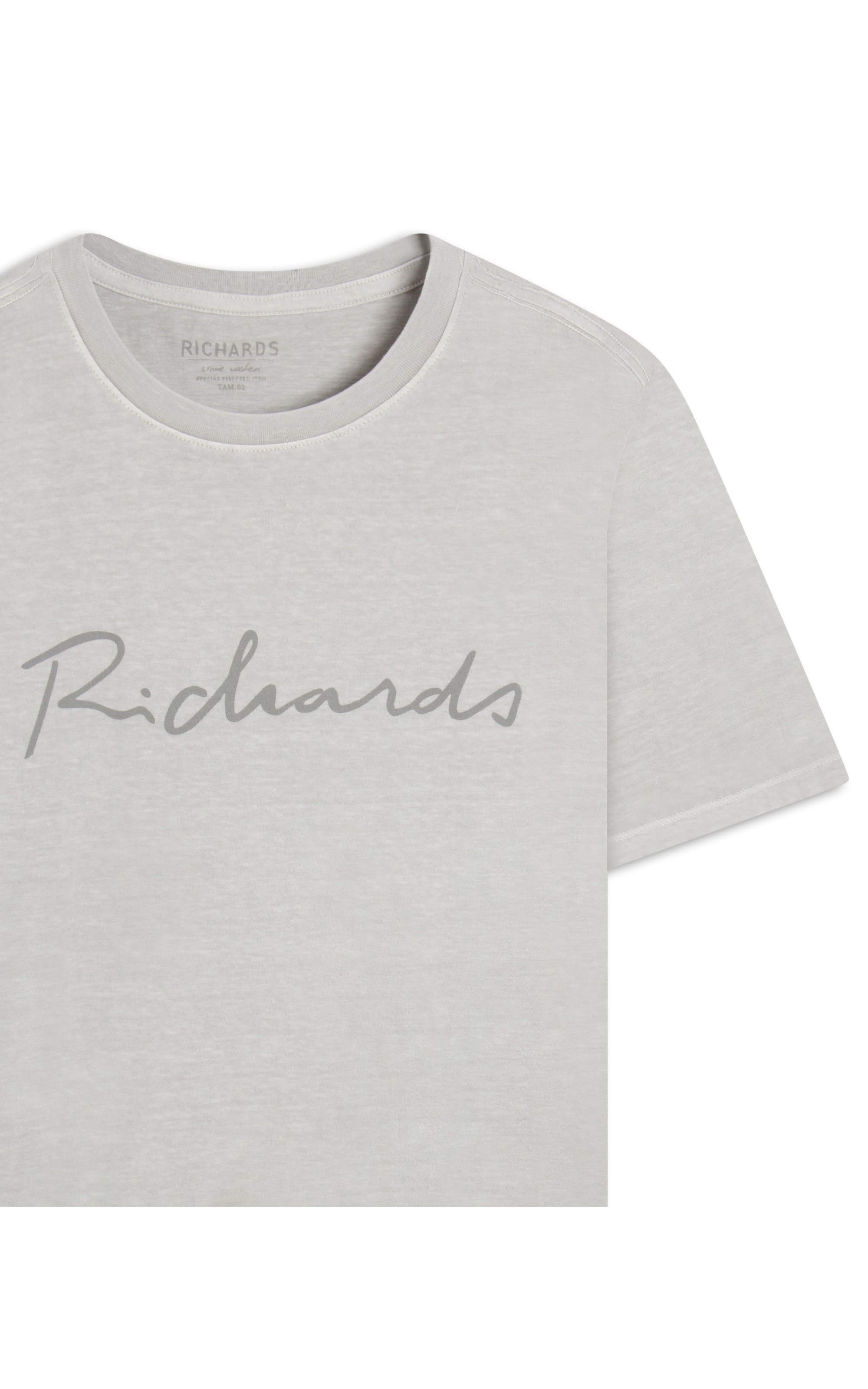 T-Shirt Mm Washed Manuscrito Prata
