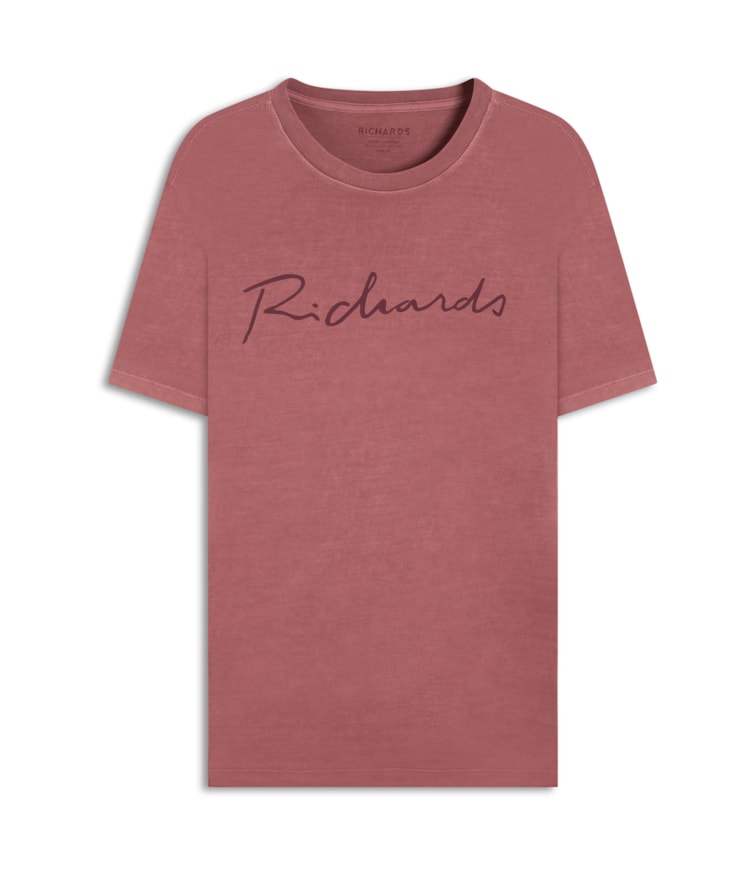 T-Shirt Mm Washed Manuscrito Vinho