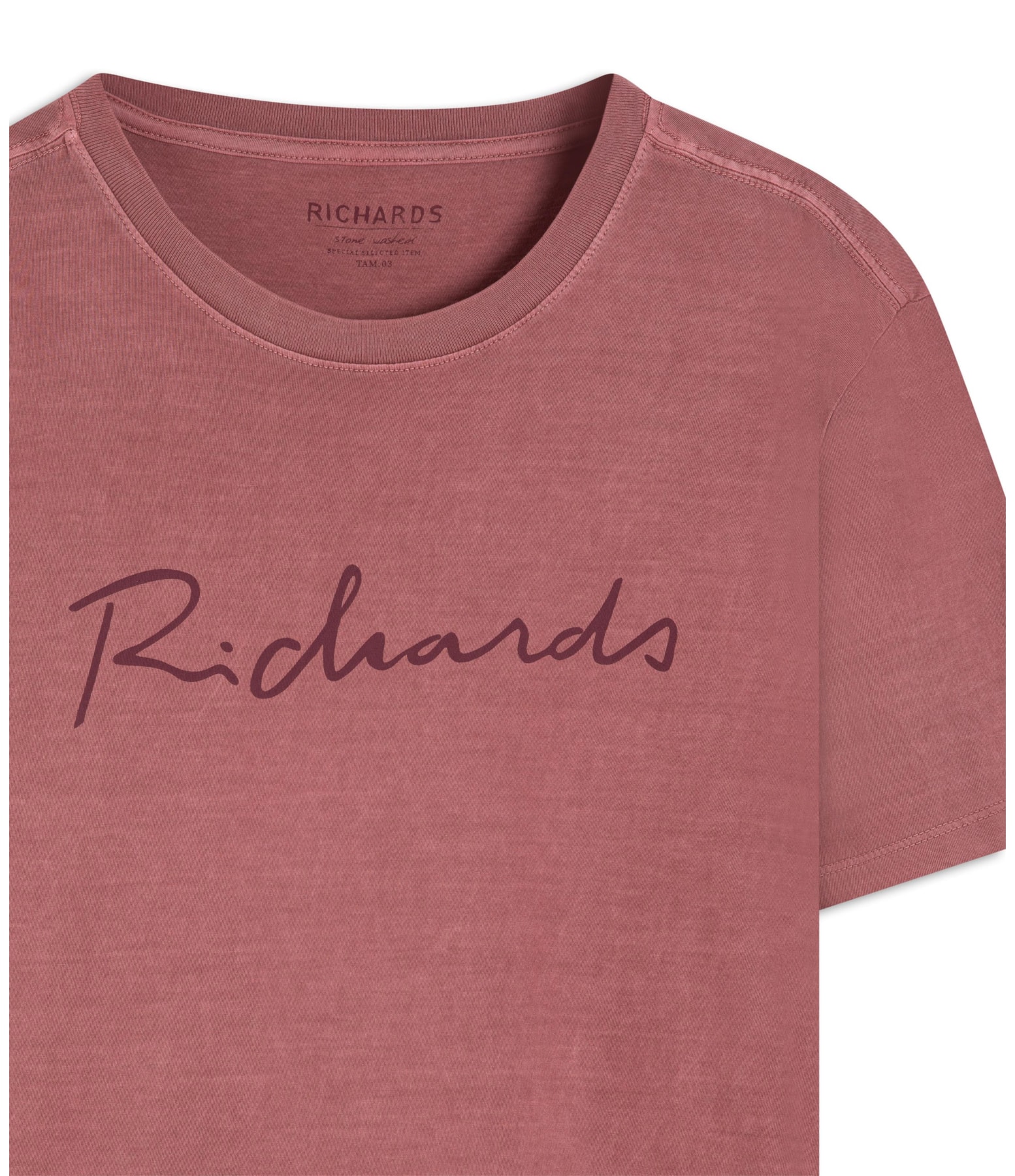 T-Shirt Mm Washed Manuscrito Vinho