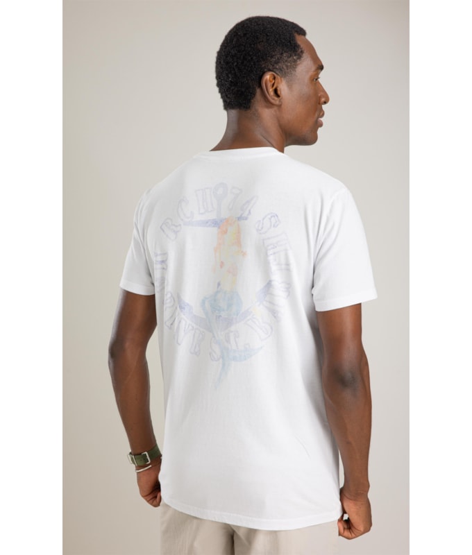 T-Shirt Mm Washed Mermaid Costas Bf Branco