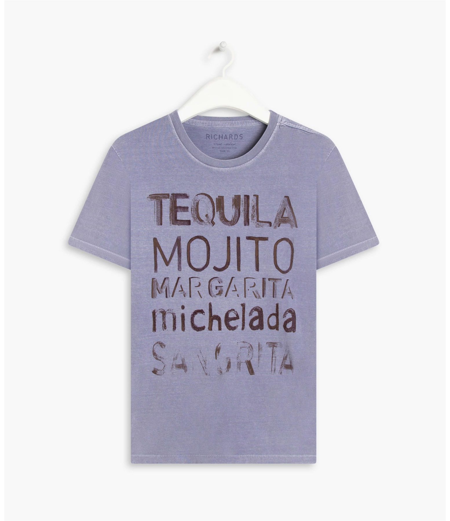 T-Shirt Mm Washed Mexican Drinks Lilas
