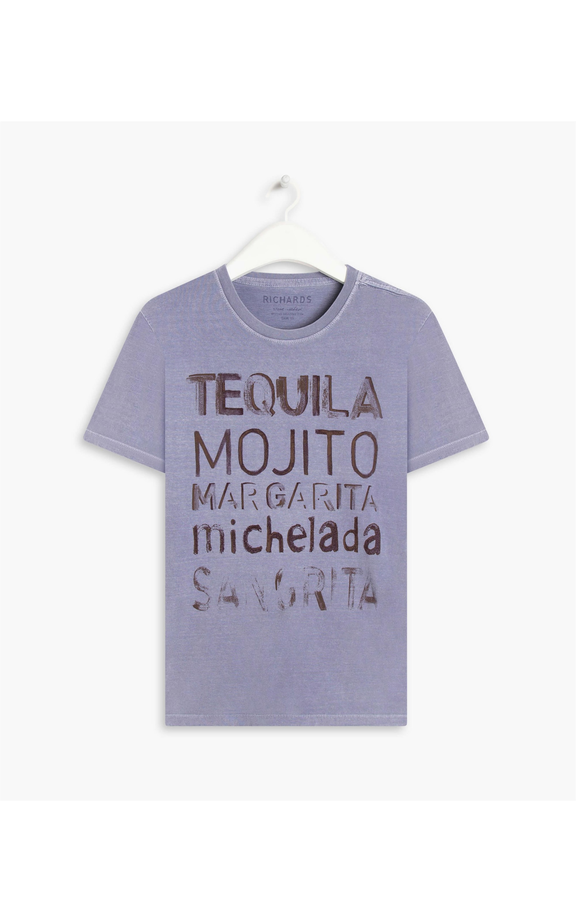 T-Shirt Mm Washed Mexican Drinks Lilas
