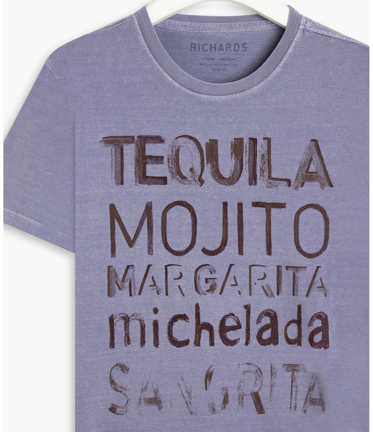 T-Shirt Mm Washed Mexican Drinks Lilas