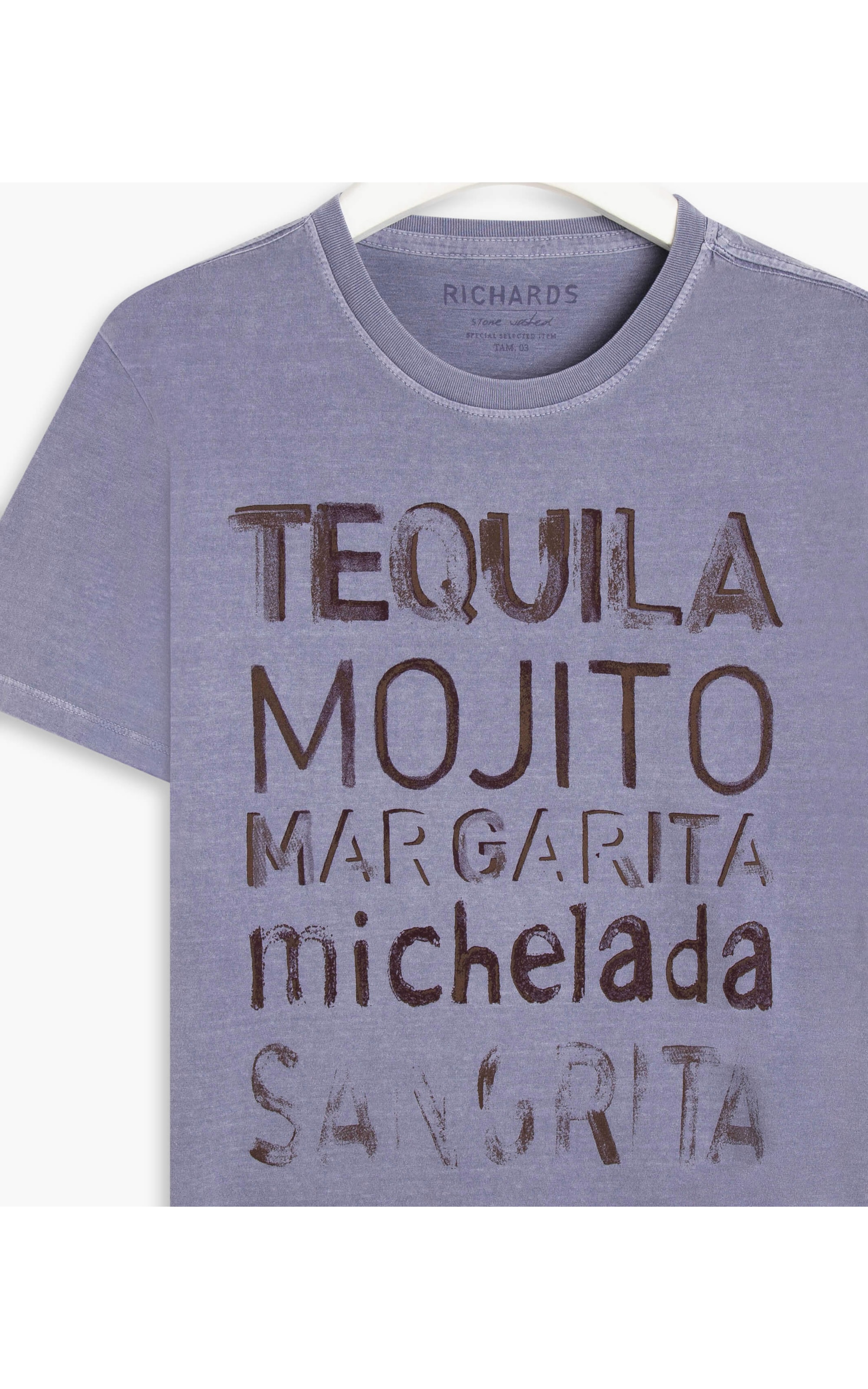 T-Shirt Mm Washed Mexican Drinks Lilas