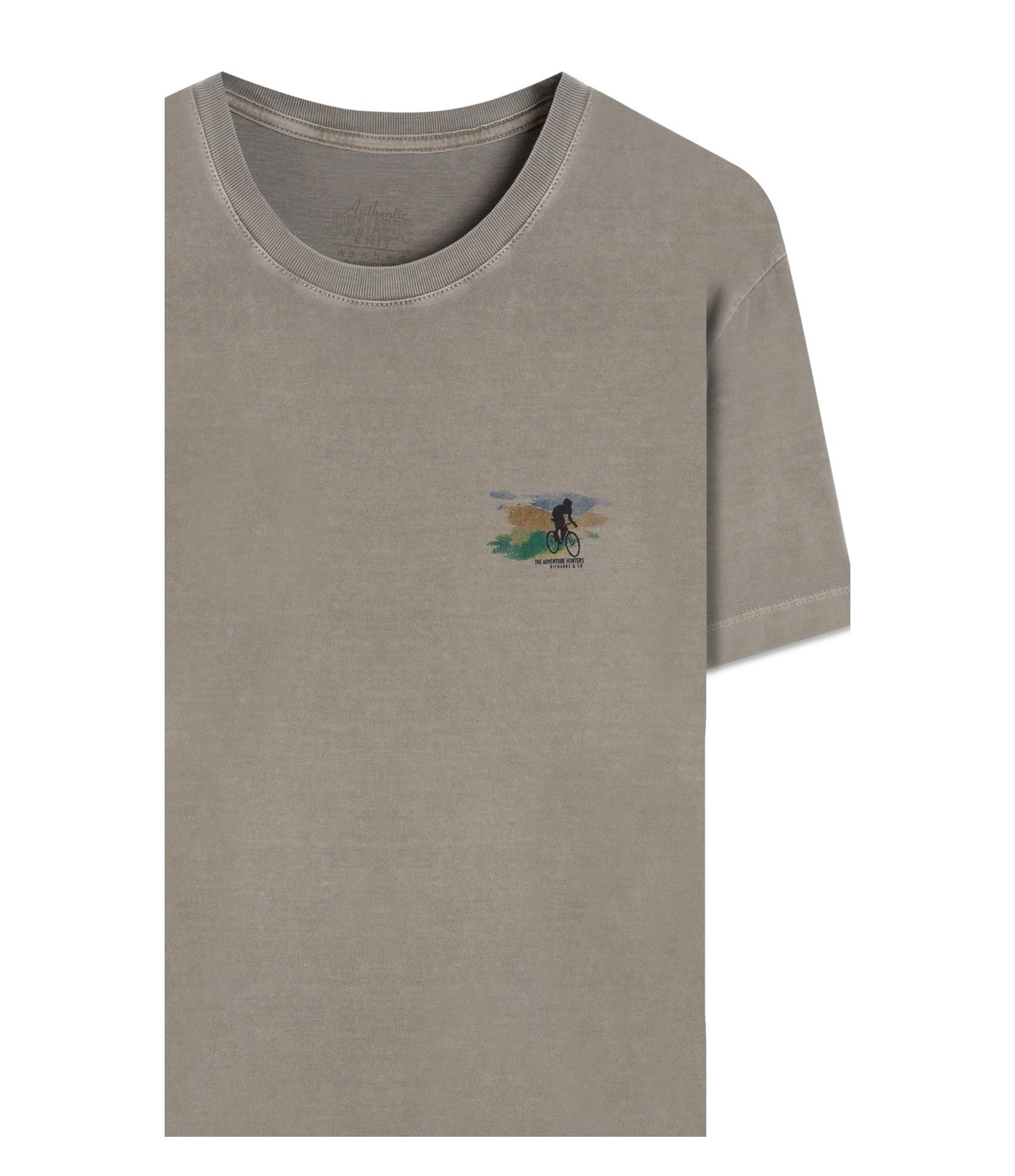 T-Shirt Mm Washed Mountain Bike Peito Castor